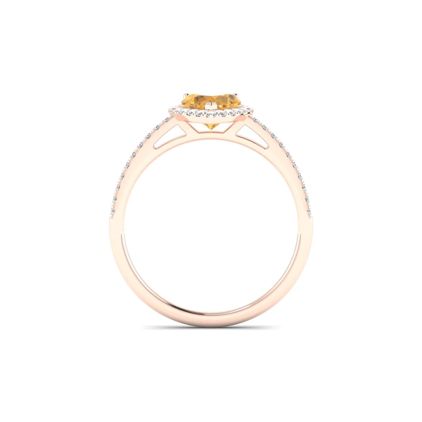 Sunrise | 18k Rose Gold 6 mm Heart Citrine Ring