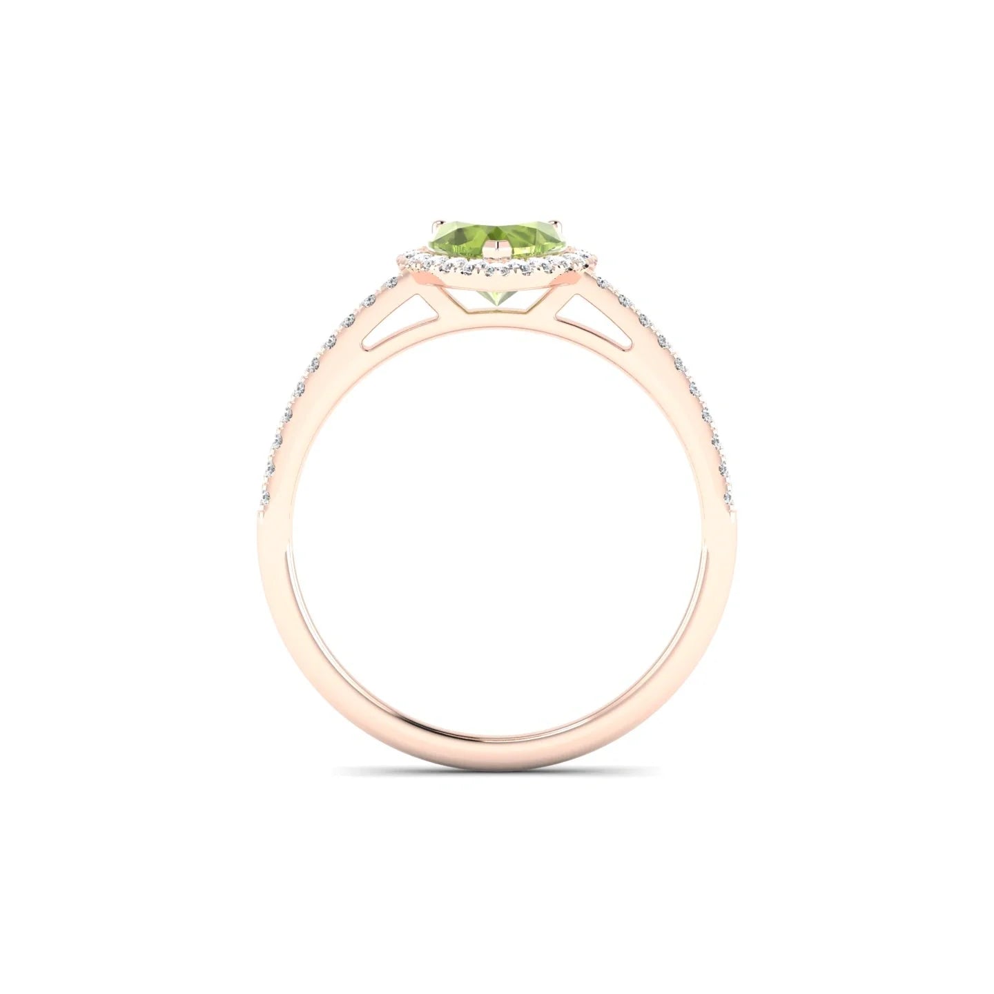 Sunrise | 18k Rose Gold 6 mm Heart Peridot Ring