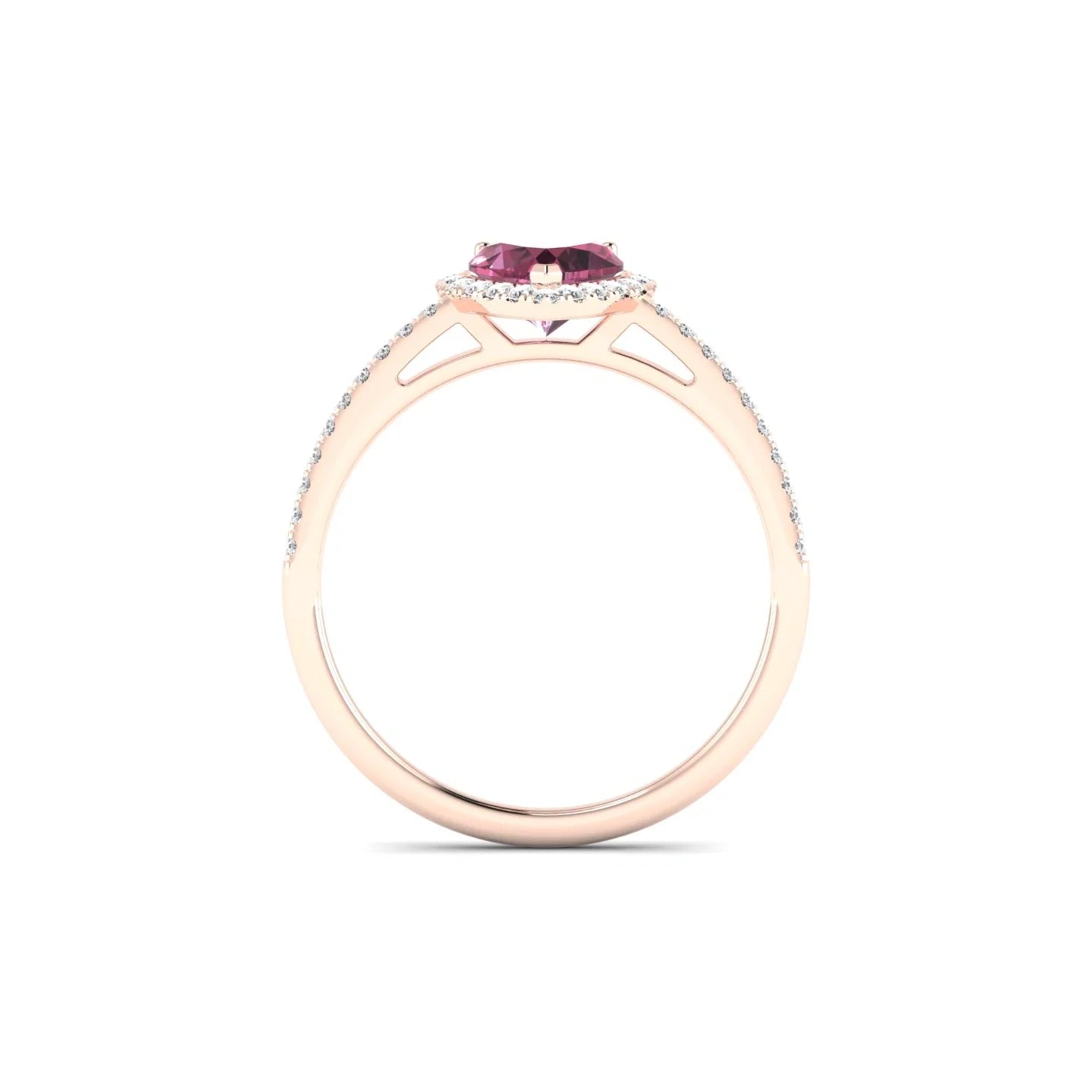 Sunrise | 18k Rose Gold 6 mm Heart Rhodolite Ring
