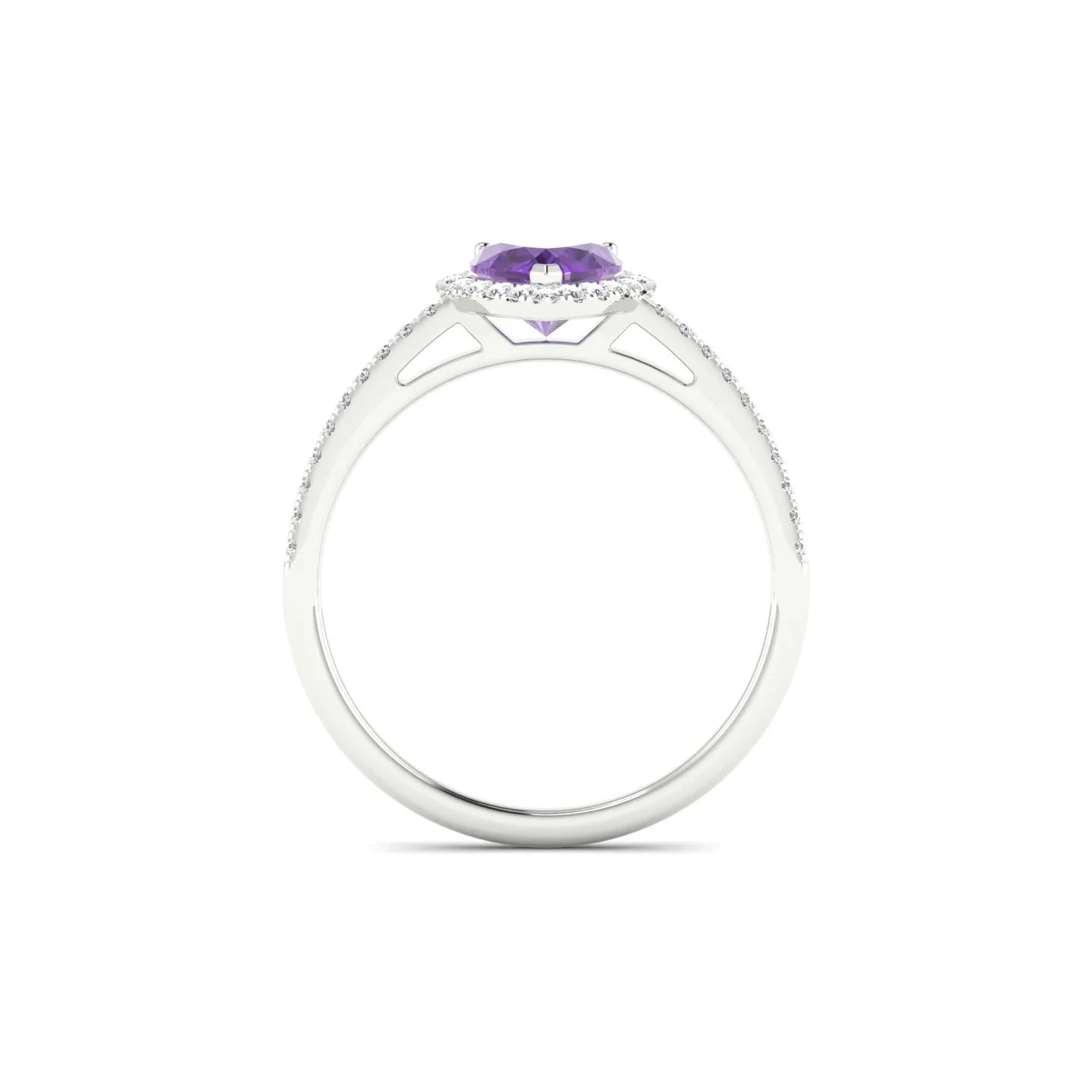 Sunrise | 18k White Gold 6 mm Heart Amethyst Ring