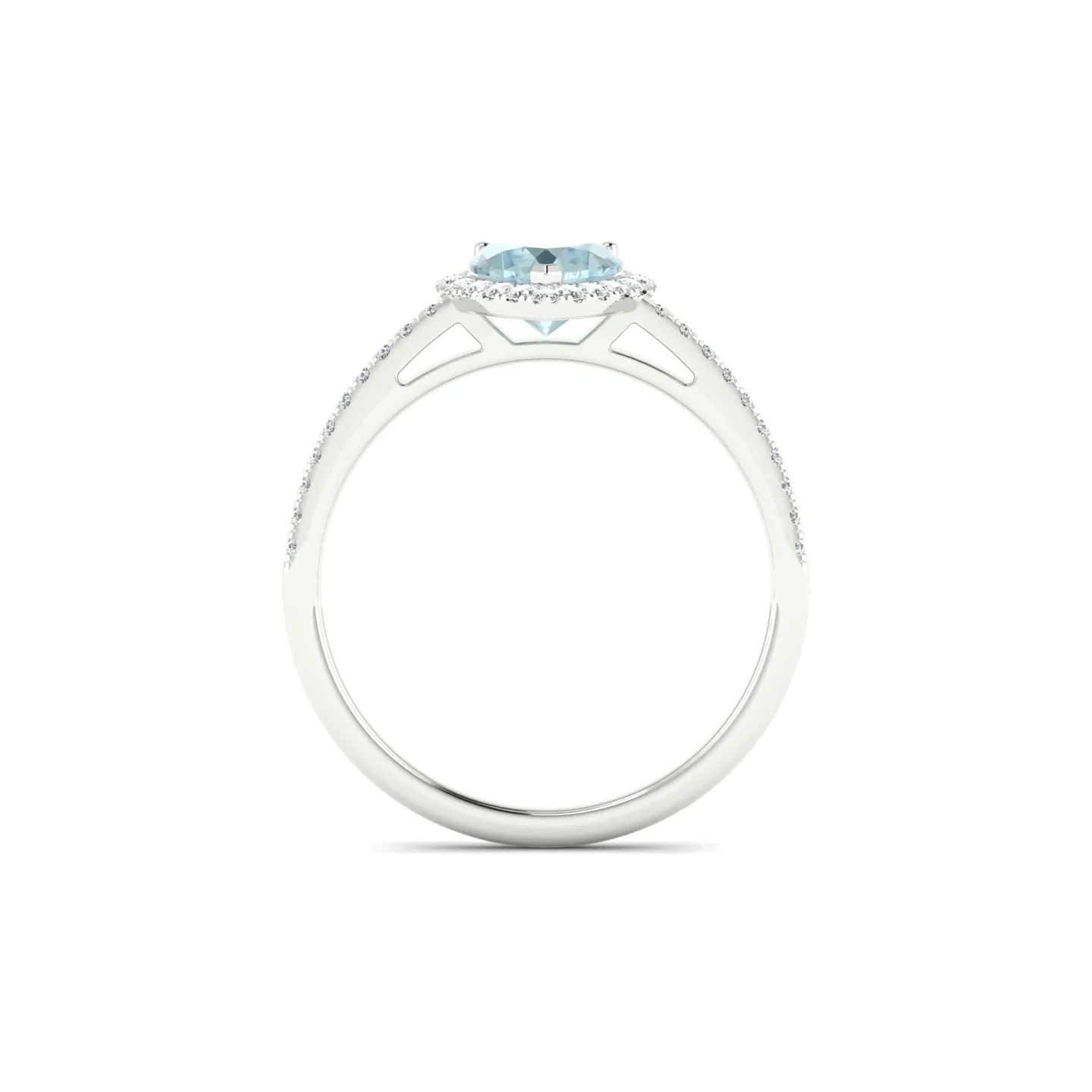 Sunrise | 18k White Gold 6 mm Heart Aquamarine Ring