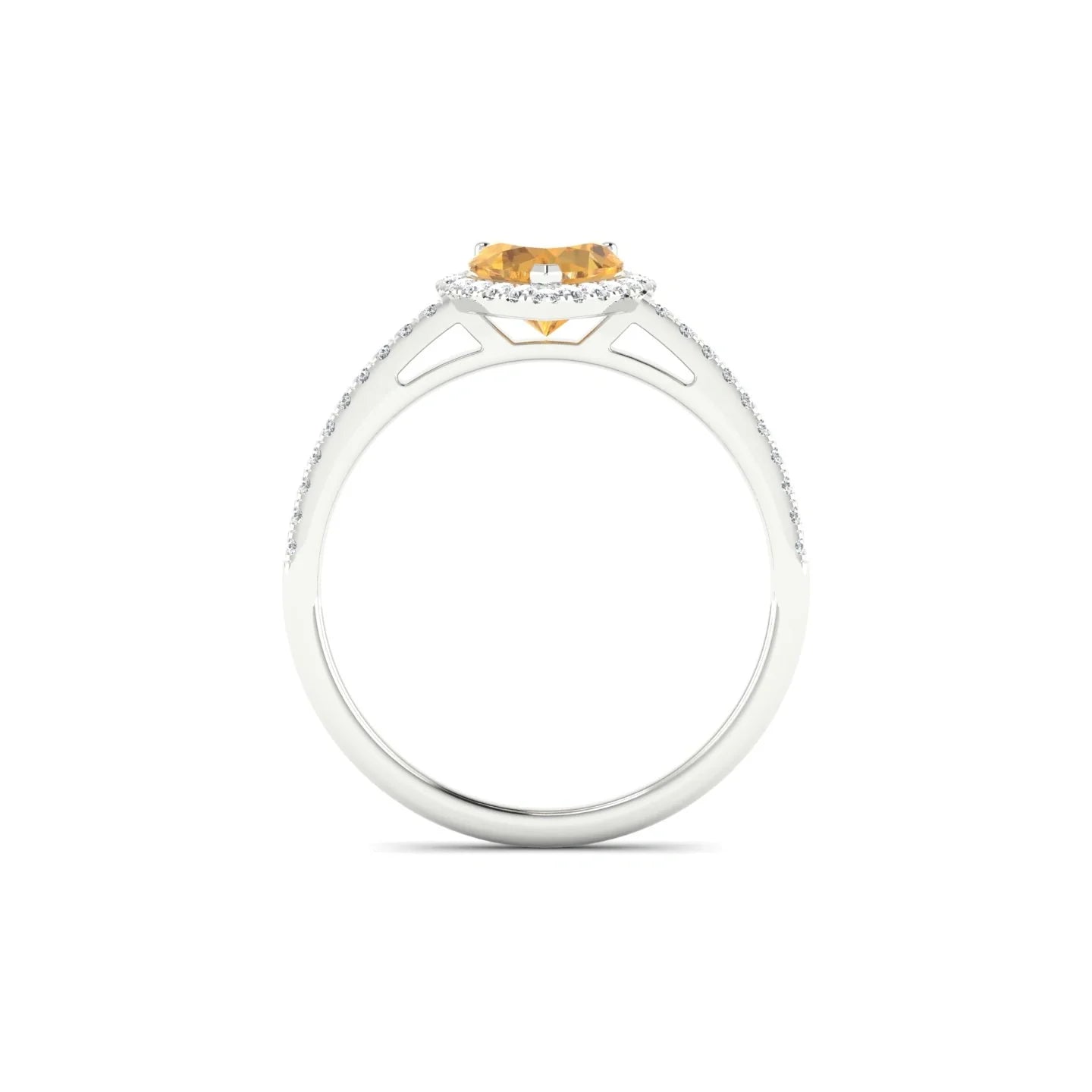 Sunrise | 18k White Gold 6 mm Heart Citrine Ring