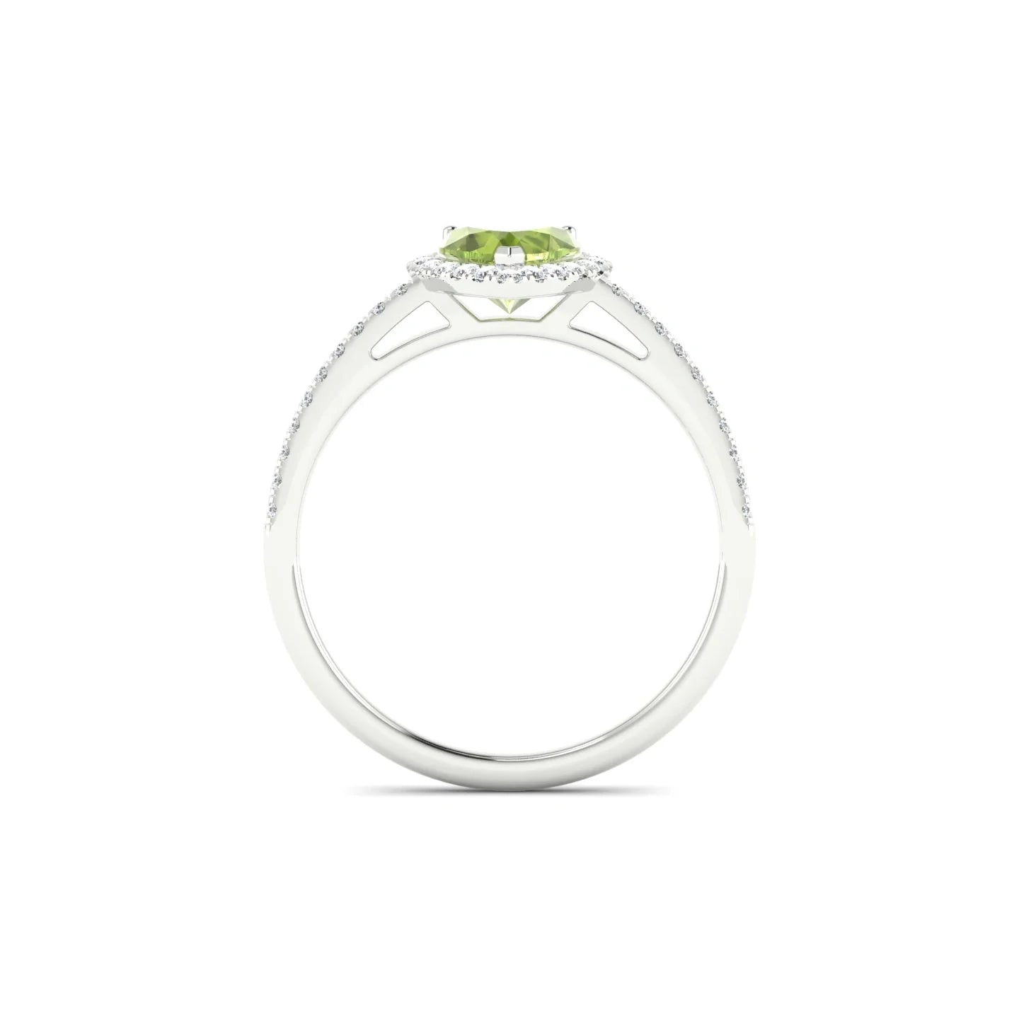 Sunrise | 18k White Gold 6 mm Heart Peridot Ring