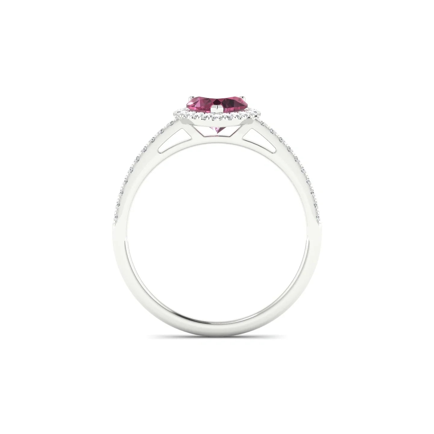 Sunrise | 18k White Gold 6 mm Heart Rhodolite Ring