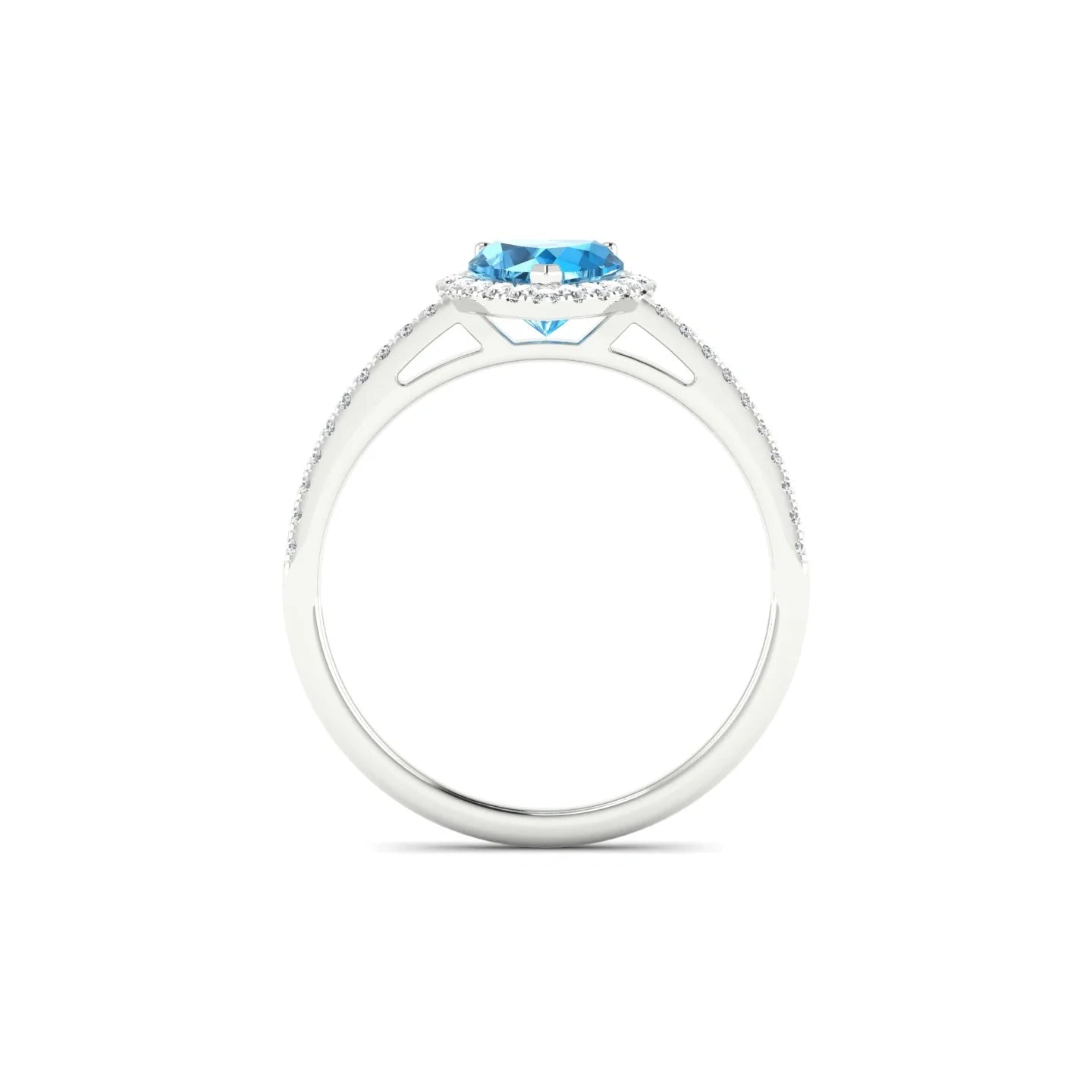 Sunrise | 18k White Gold 6 mm Heart Topaz Ring