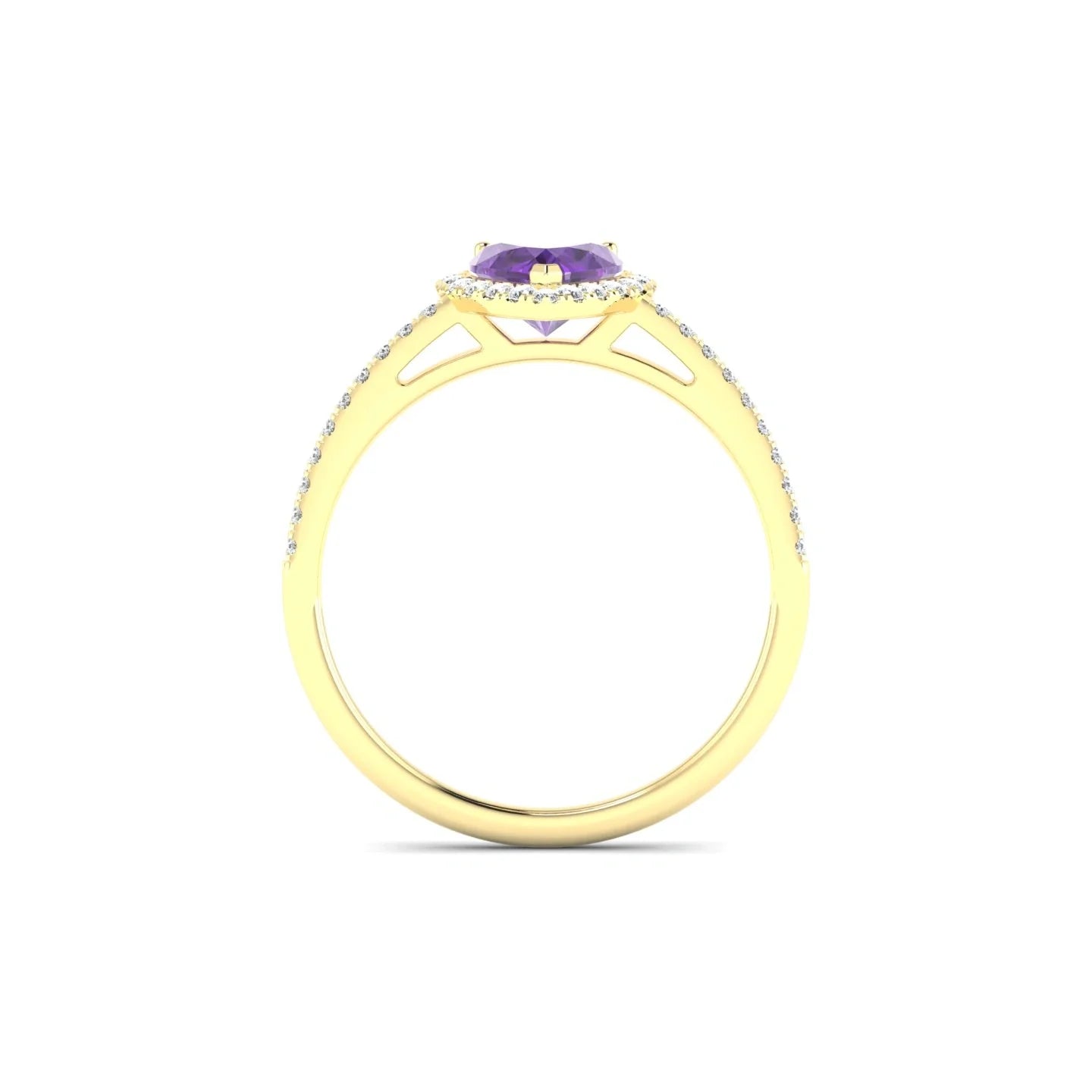 Sunrise | 18k Yellow Gold 6 mm Heart Amethyst Ring