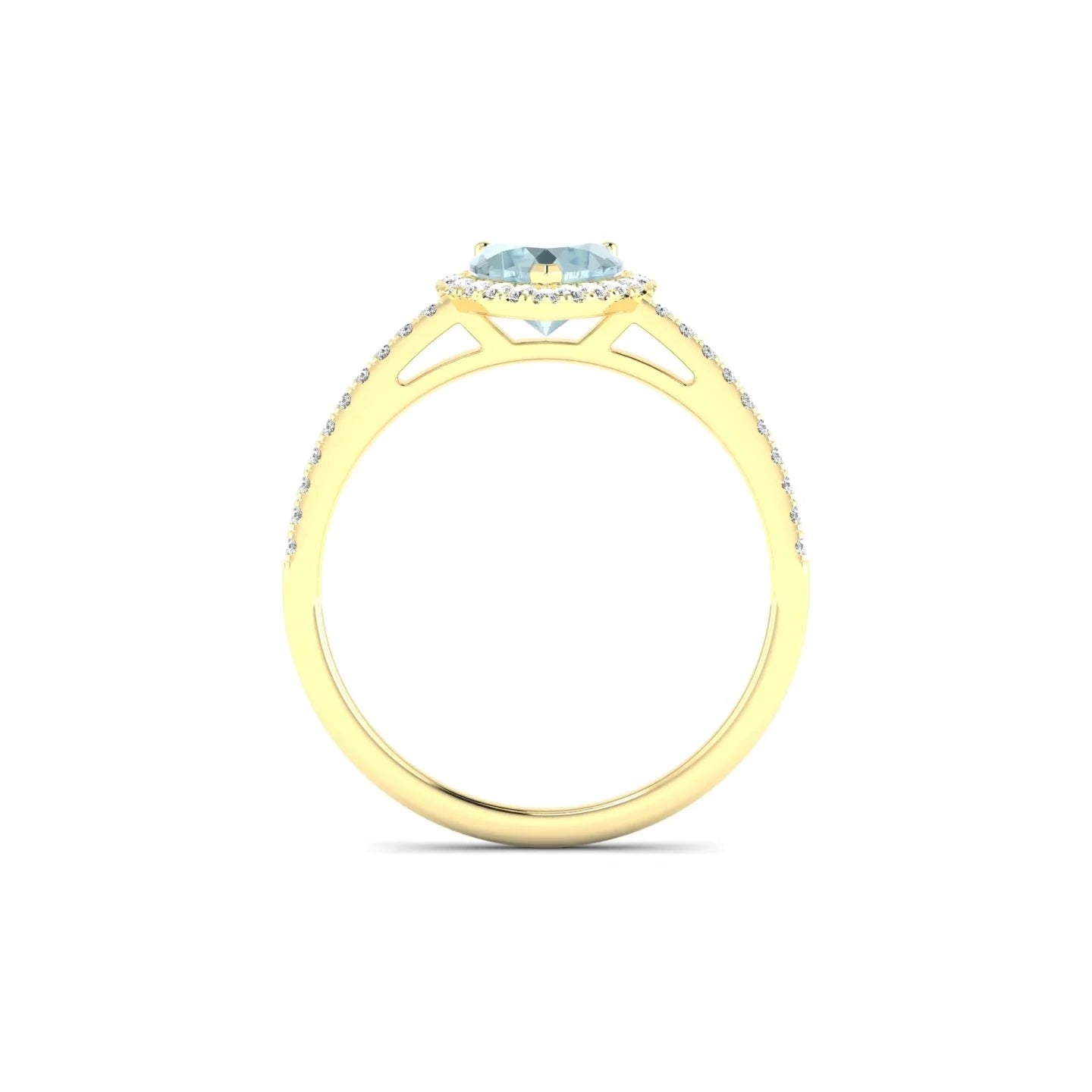 Sunrise | 18k Yellow Gold 6 mm Heart Aquamarine Ring