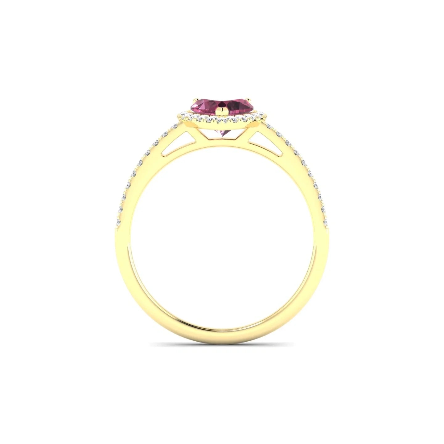 Sunrise | 18k Yellow Gold 6 mm Heart Rhodolite Ring
