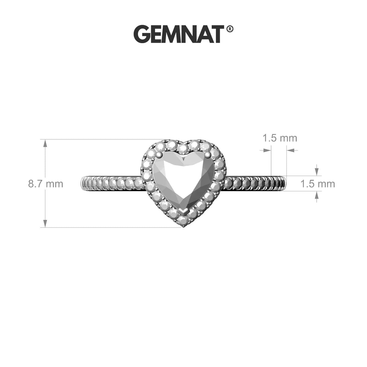 Sunrise | 18k White Gold 6 mm Heart Peridot Ring