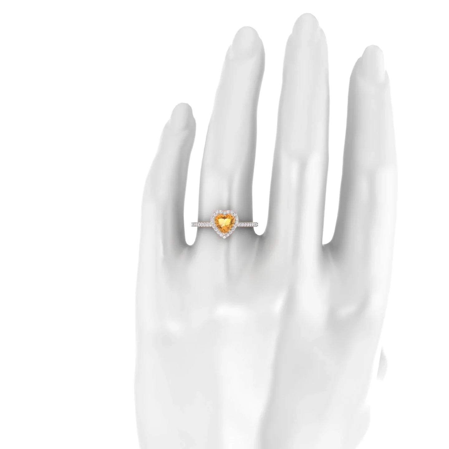 Sunrise | 18k Rose Gold 6 mm Heart Citrine Ring