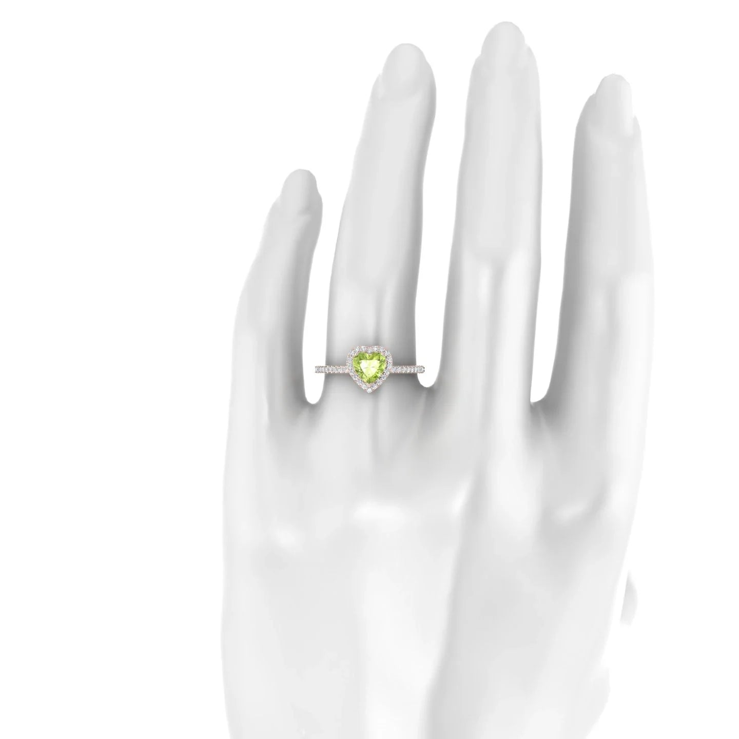 Sunrise | 18k Rose Gold 6 mm Heart Peridot Ring