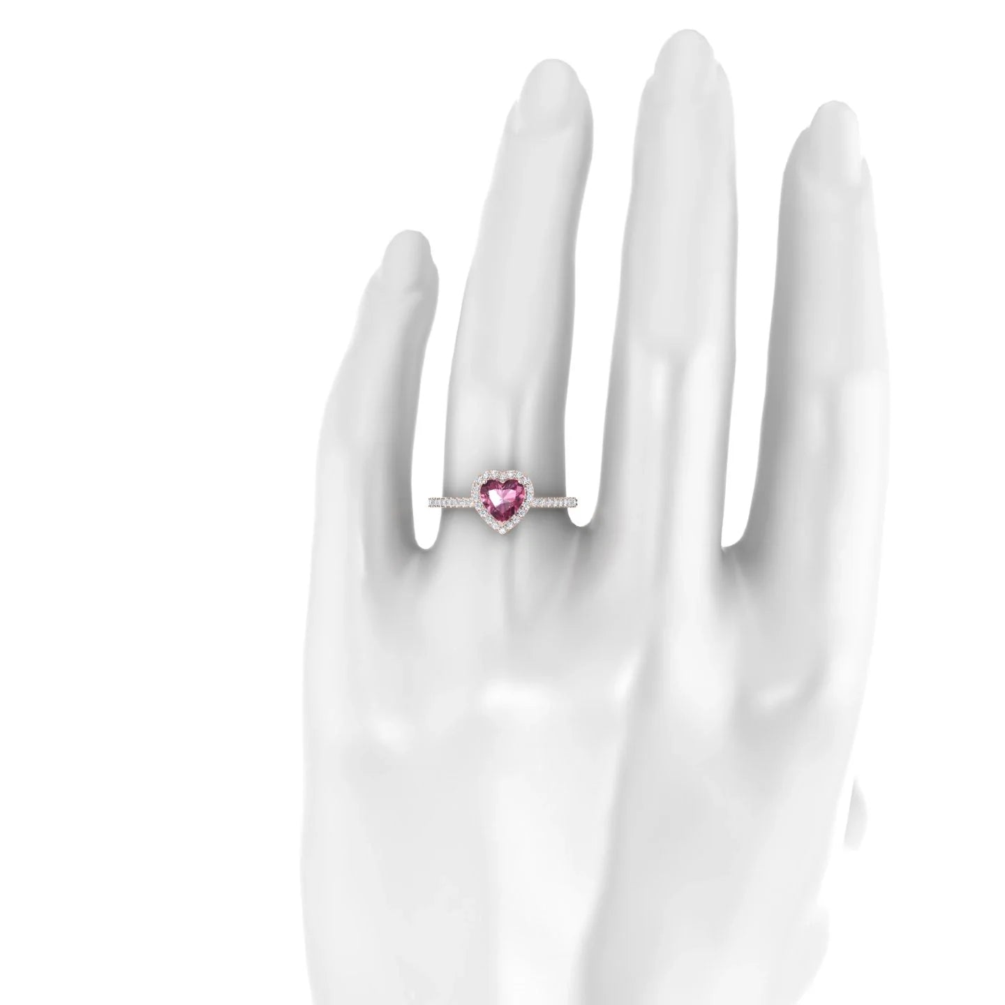 Sunrise | 18k Rose Gold 6 mm Heart Rhodolite Ring