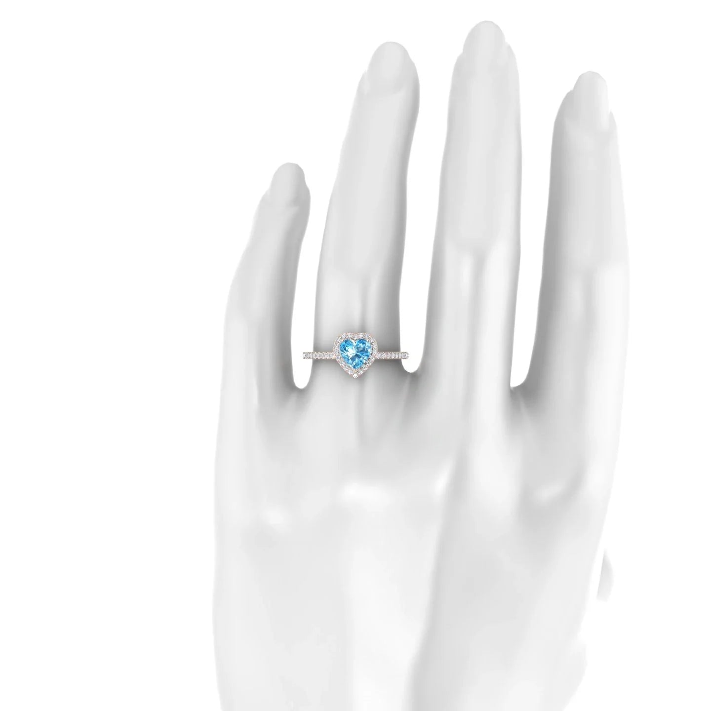 Sunrise | 18k Rose Gold 6 mm Heart Topaz Ring