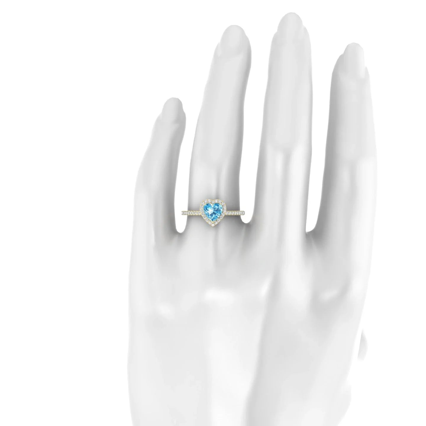 Sunrise | 18k Yellow Gold 6 mm Heart Topaz Ring