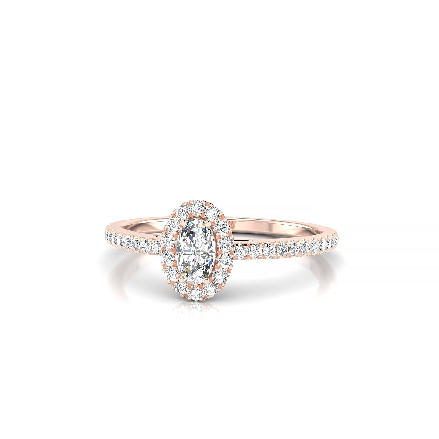 Sunrise | 18k Rose Gold 5 x 3 mm Oval Diamond Ring