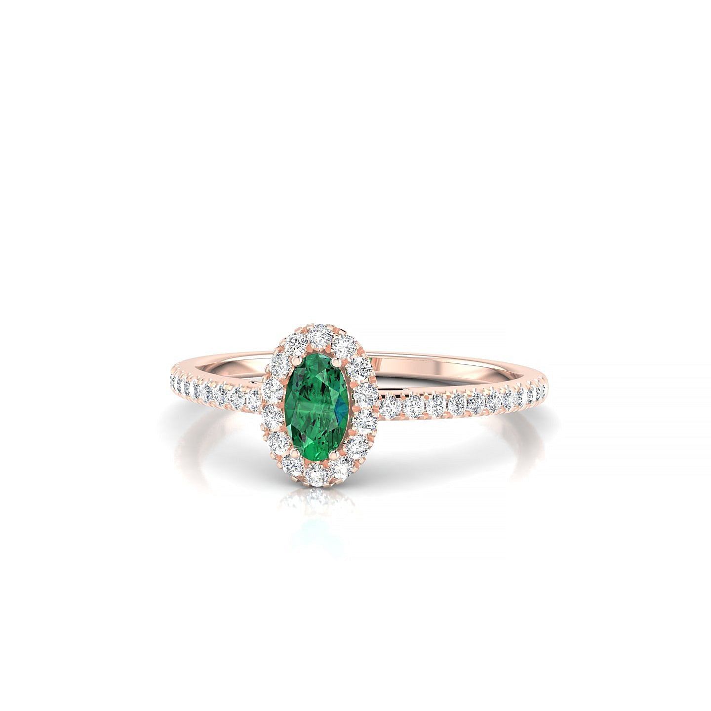 Sunrise | 18k Rose Gold 5 x 3 mm Oval Emerald Ring
