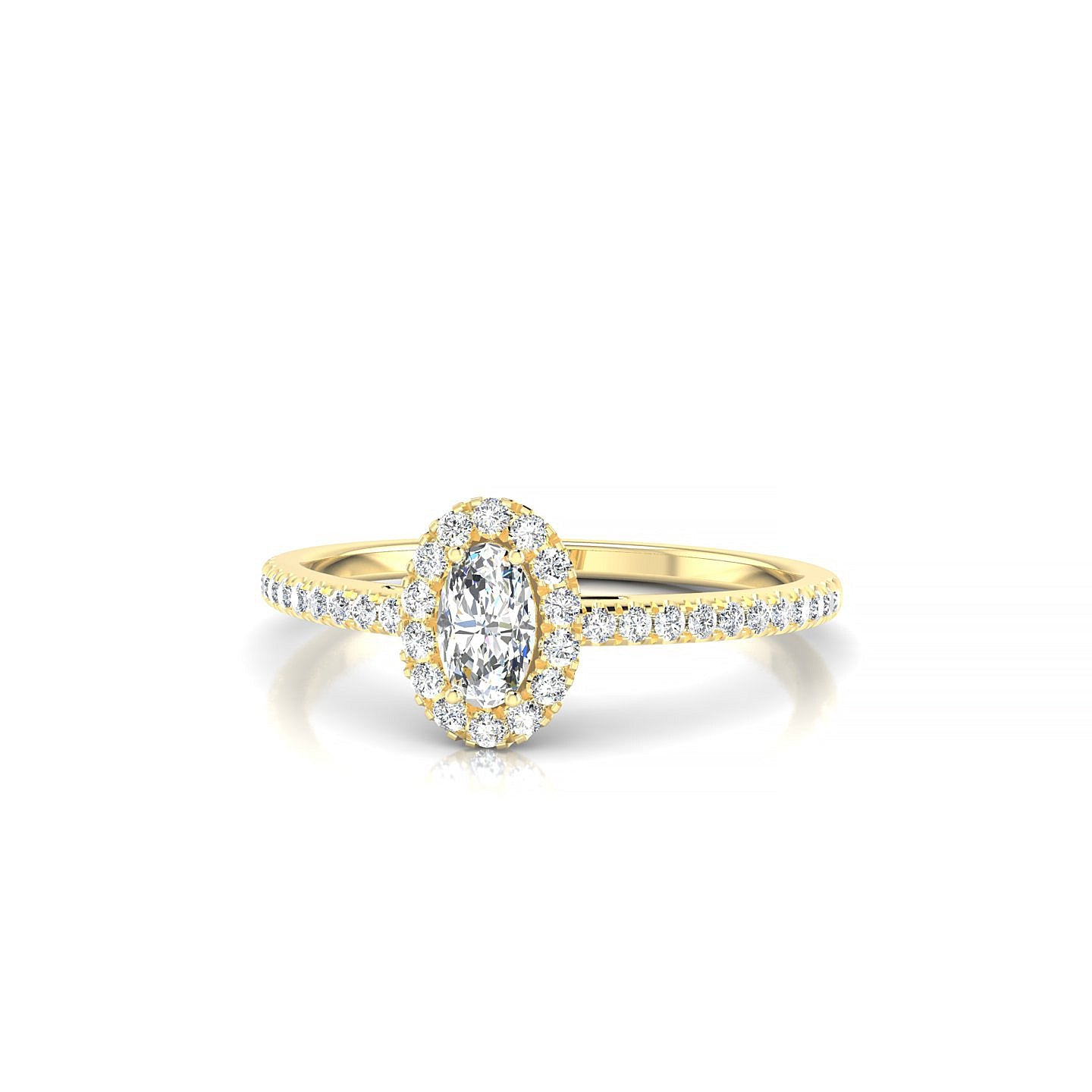 Sunrise | 18k Yellow Gold 5 x 3 mm Oval Diamond Ring