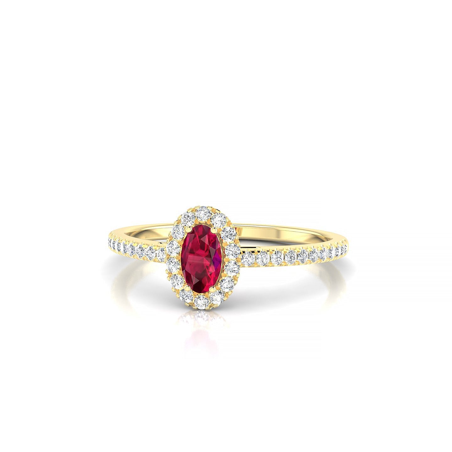 Sunrise | 18k Yellow Gold 5 x 3 mm Oval Ruby Ring
