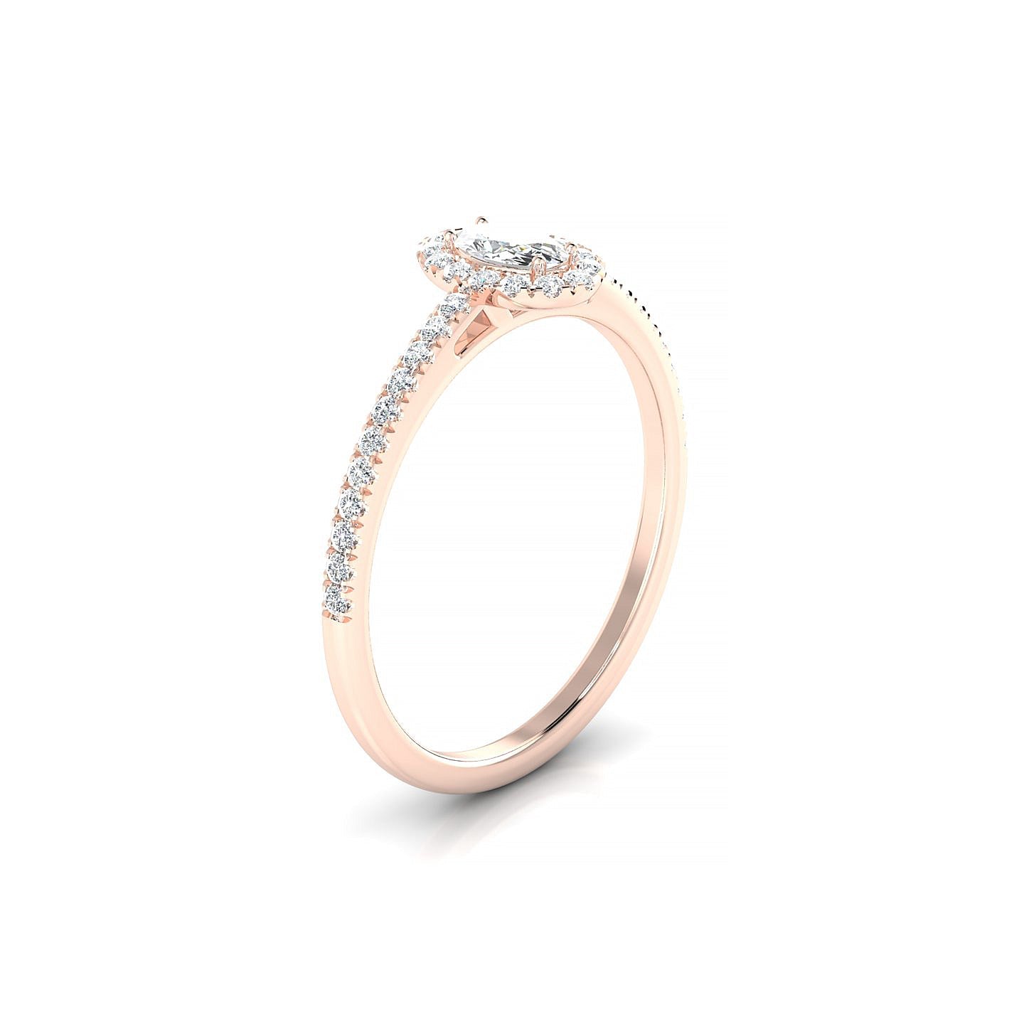Sunrise | 18k Rose Gold 5 x 3 mm Oval Diamond Ring