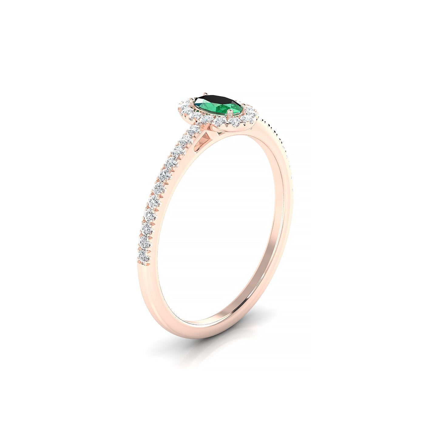 Sunrise | 18k Rose Gold 5 x 3 mm Oval Emerald Ring