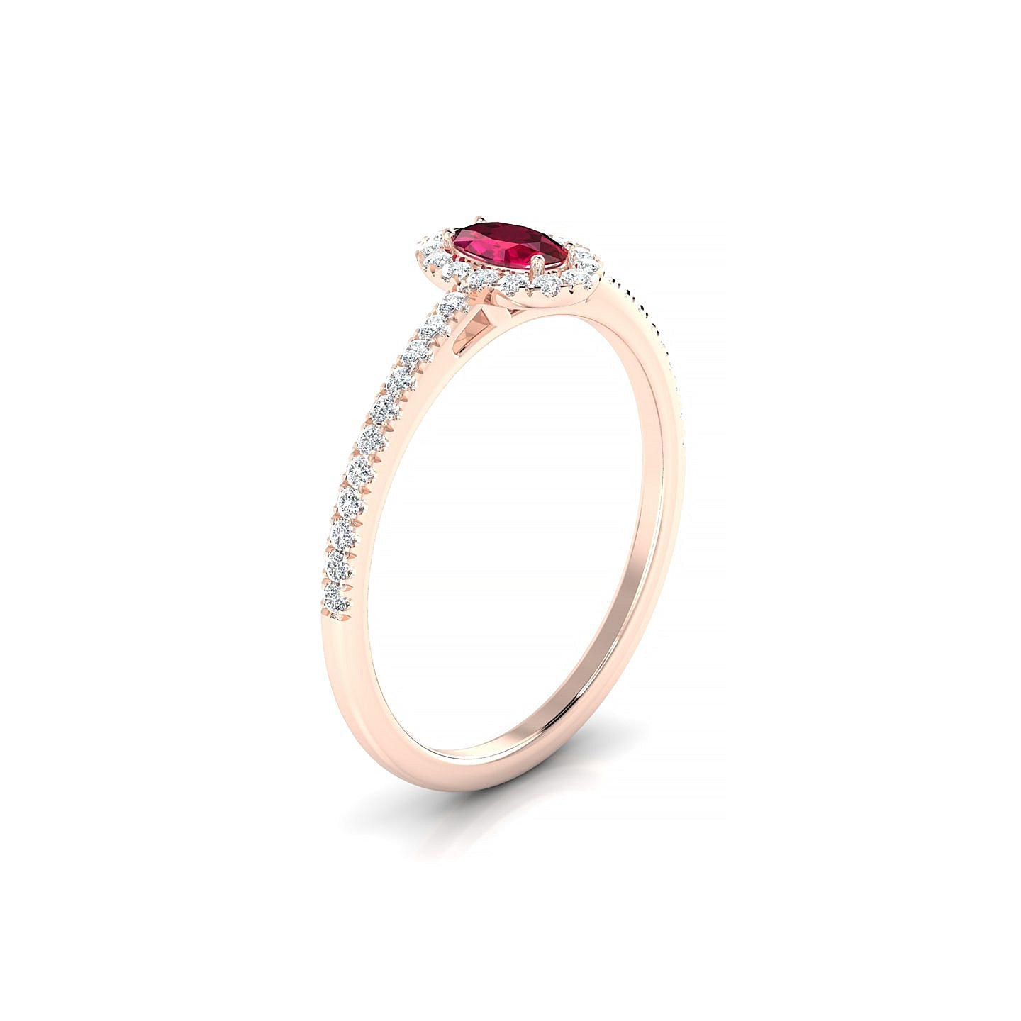 Sunrise | 18k Rose Gold 5 x 3 mm Oval Ruby Ring
