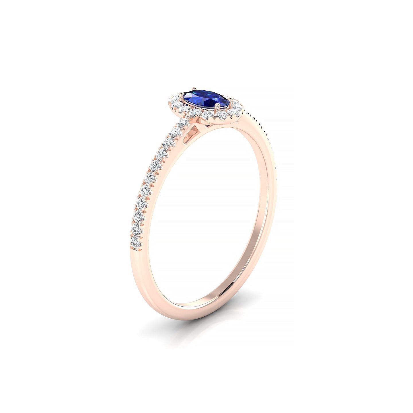 Sunrise | 18k Rose Gold 5 x 3 mm Oval Sapphire Ring