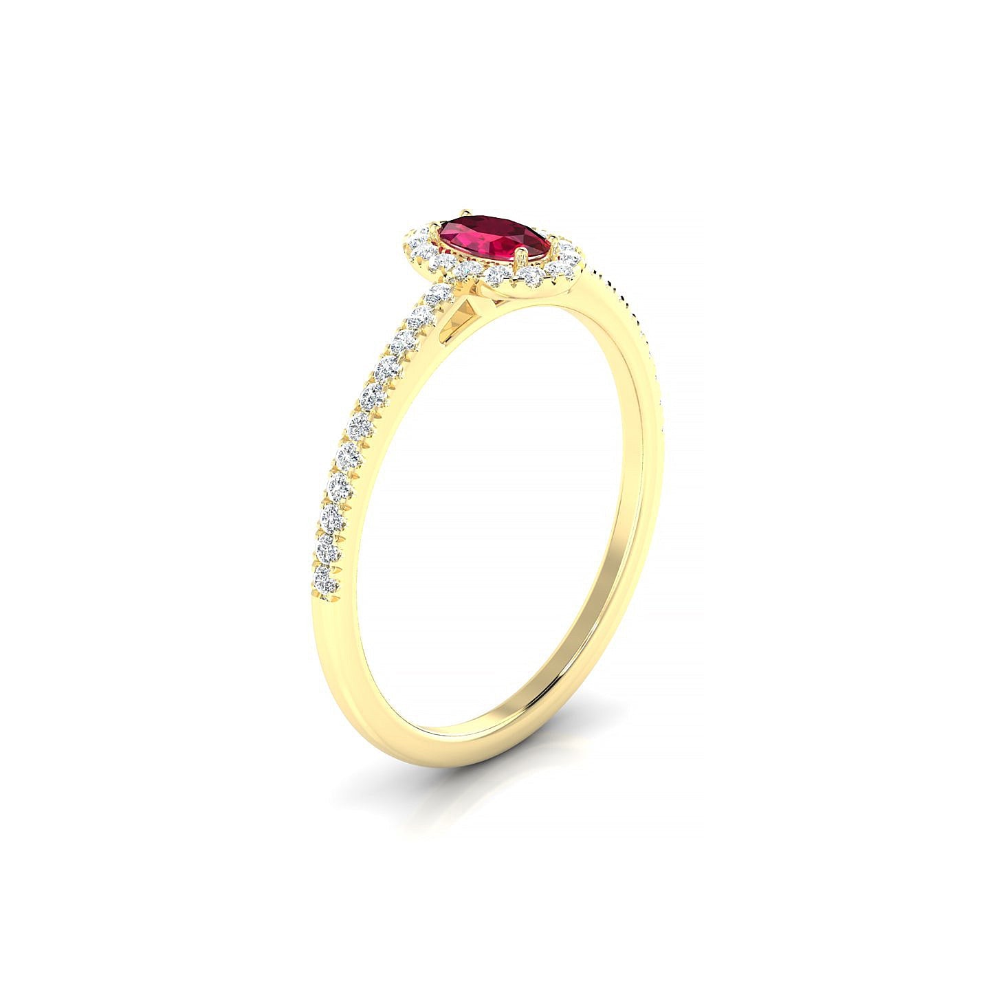 Sunrise | 18k Yellow Gold 5 x 3 mm Oval Ruby Ring