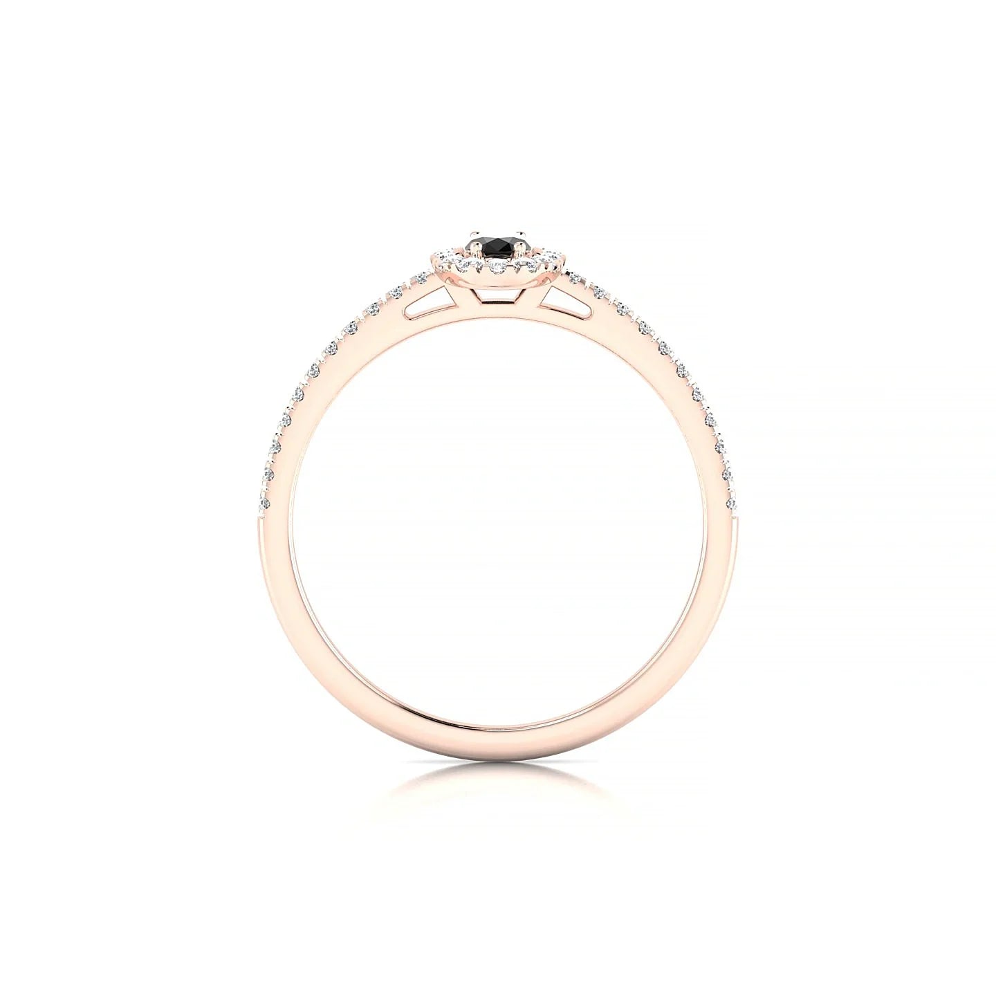 Sunrise | 18k Rose Gold 5 x 3 mm Oval Black Diamond Ring