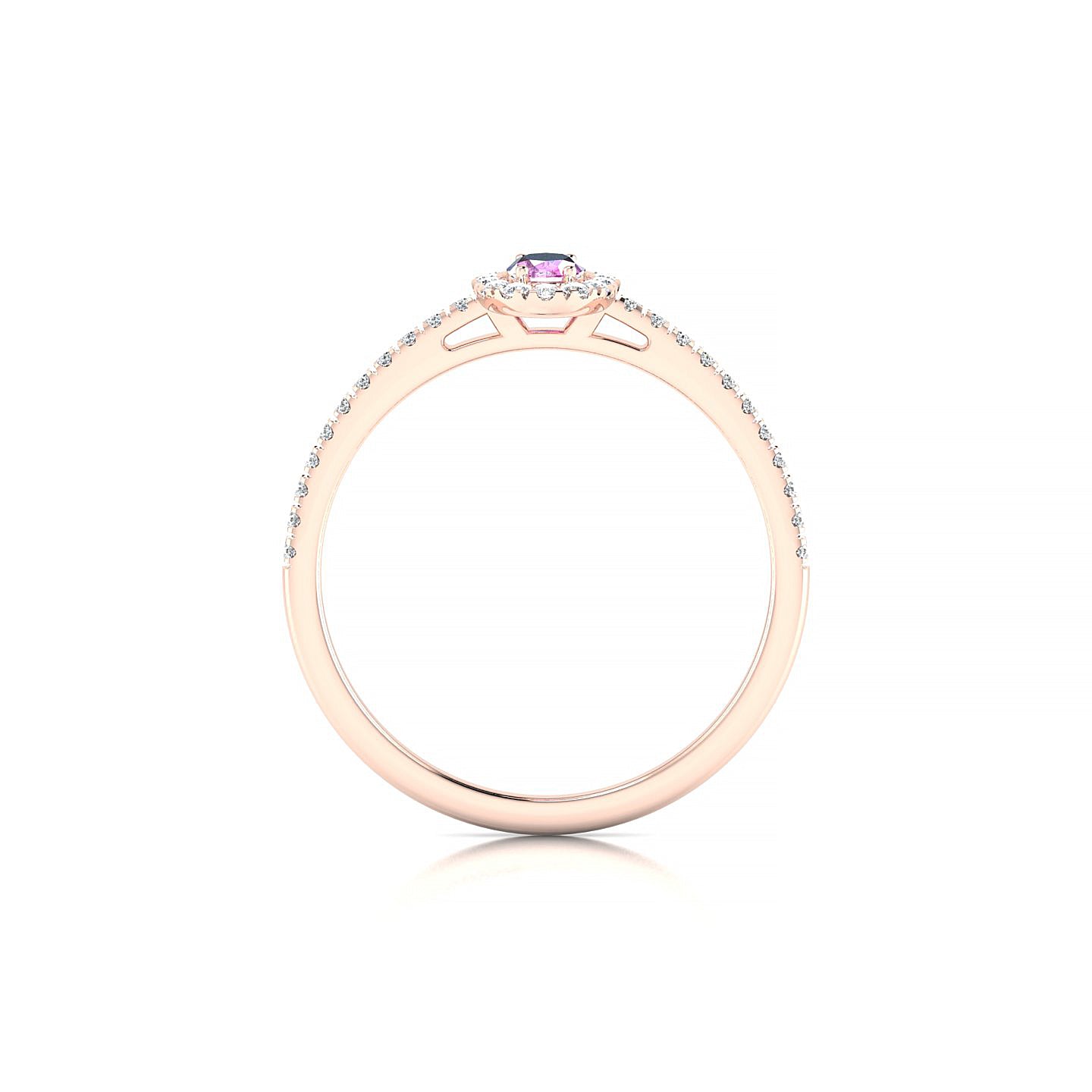 Sunrise | 18k Rose Gold 5 x 3 mm Oval Pink Sapphire Ring
