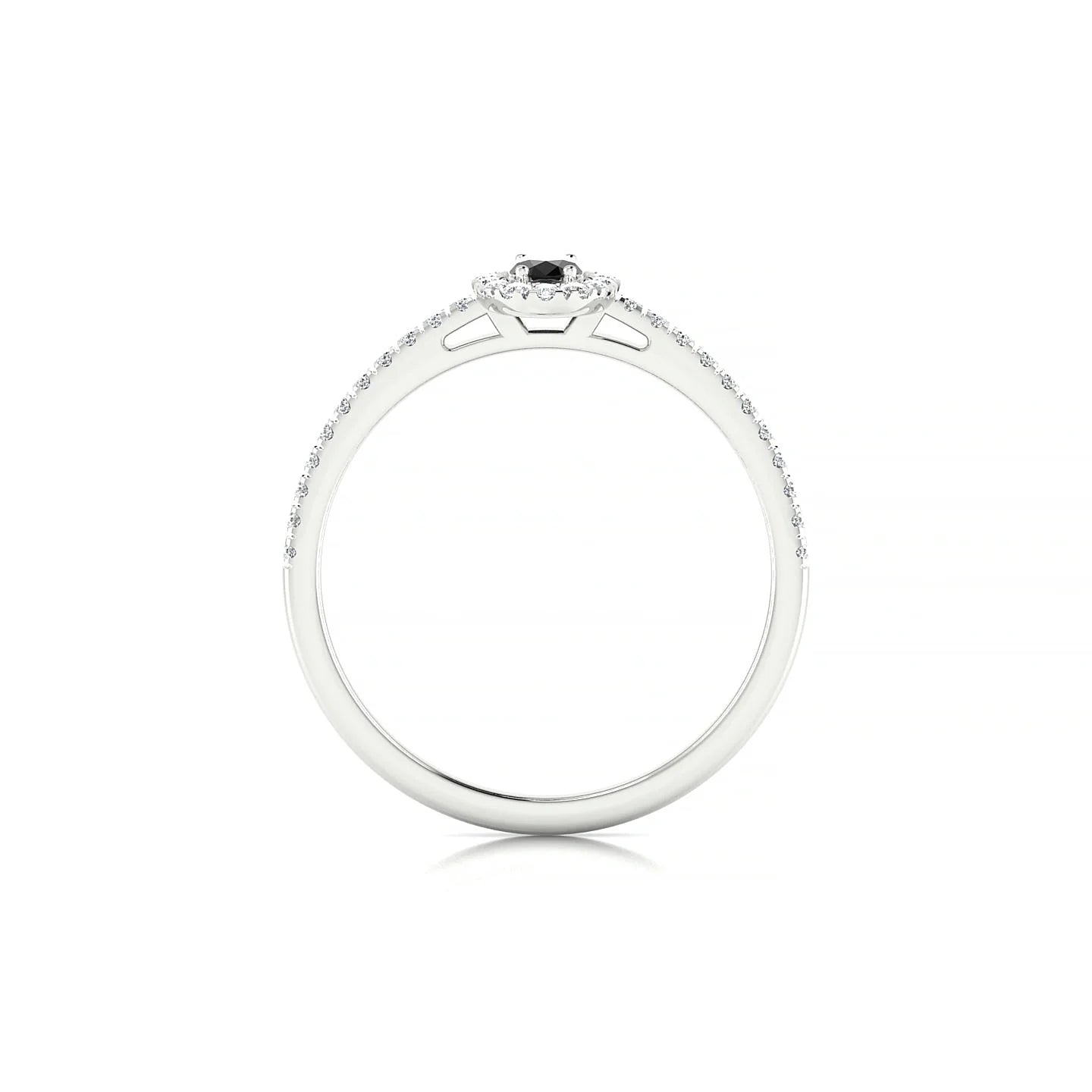 Sunrise | 18k White Gold 5 x 3 mm Oval Black Diamond Ring