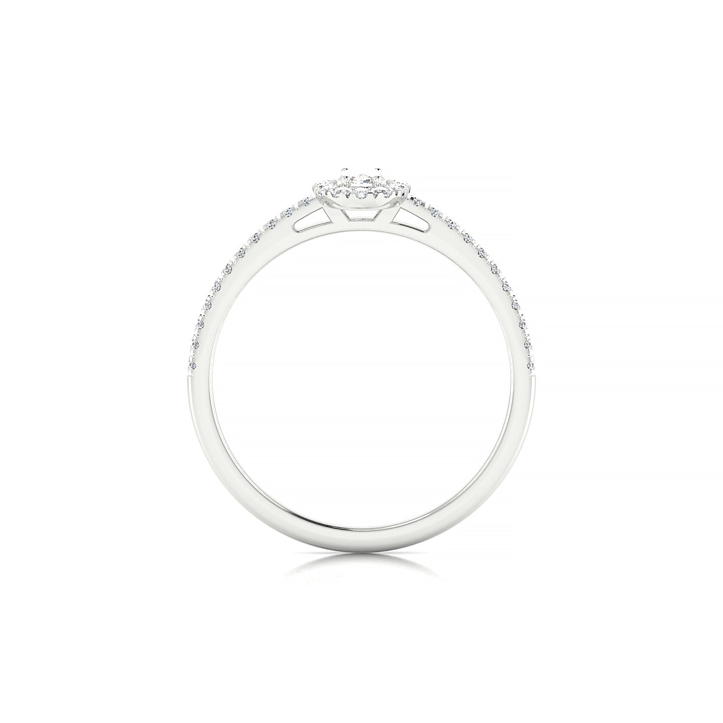 Sunrise | 18k White Gold 5 x 3 mm Oval Diamond Ring