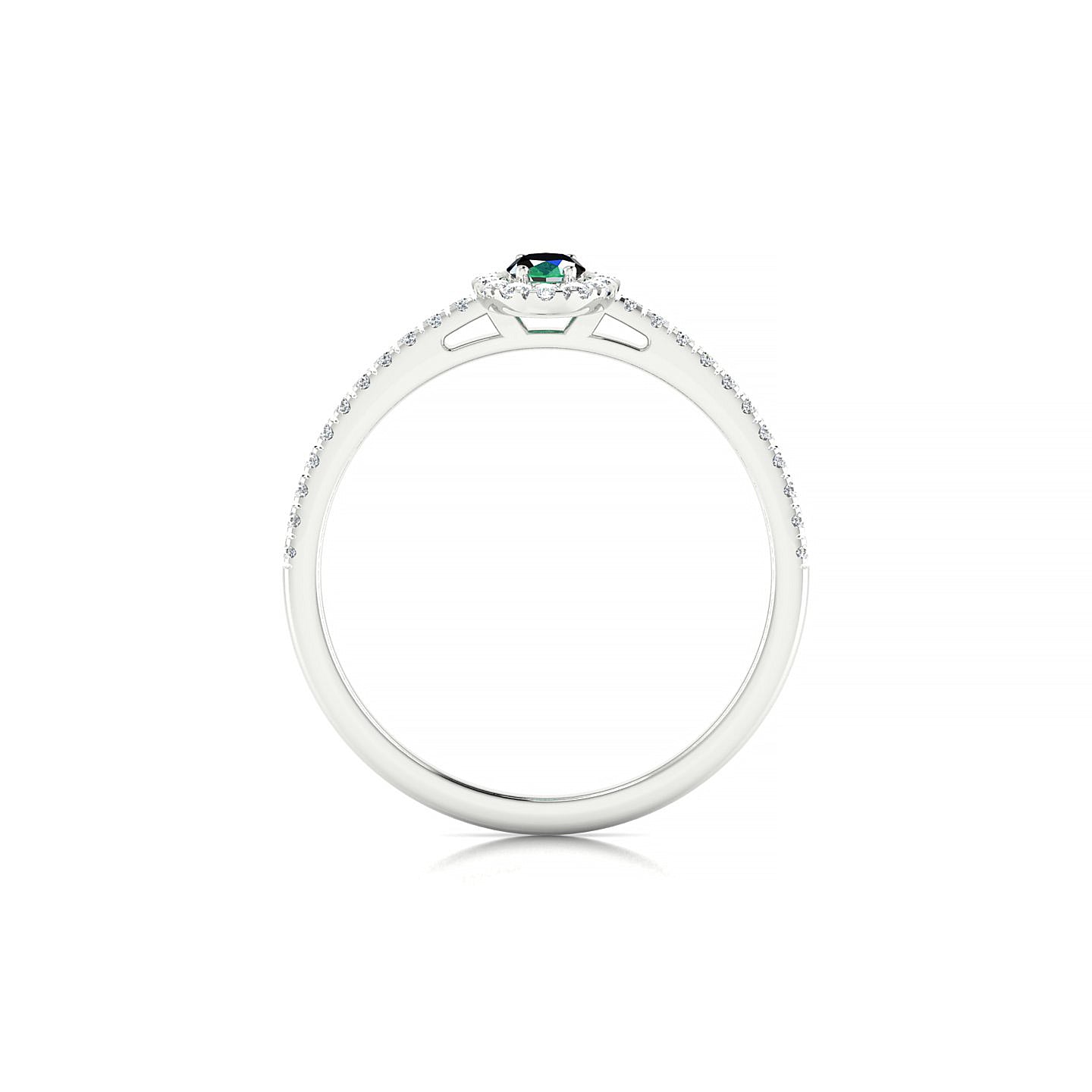 Sunrise | 18k White Gold 5 x 3 mm Oval Emerald Ring