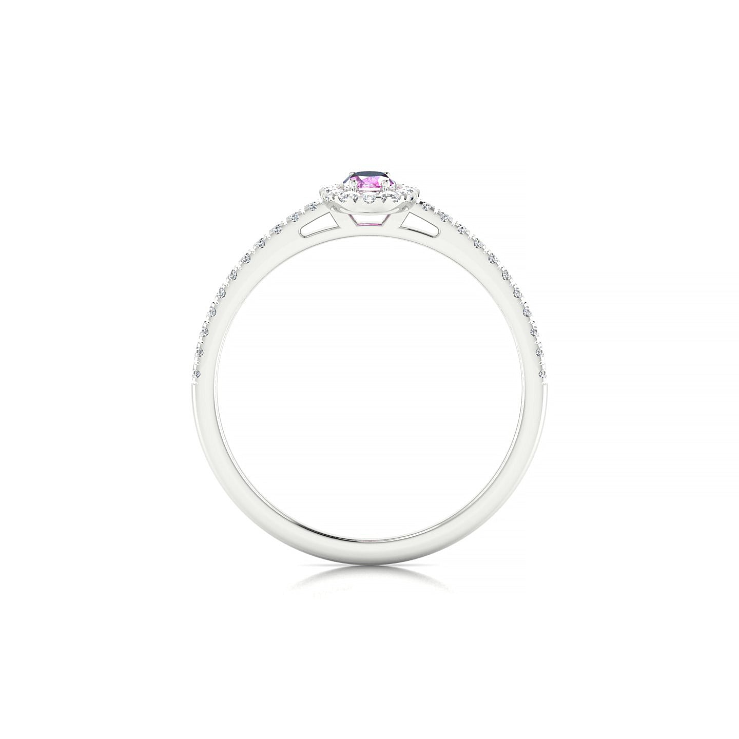 Sunrise | 18k White Gold 5 x 3 mm Oval Pink Sapphire Ring
