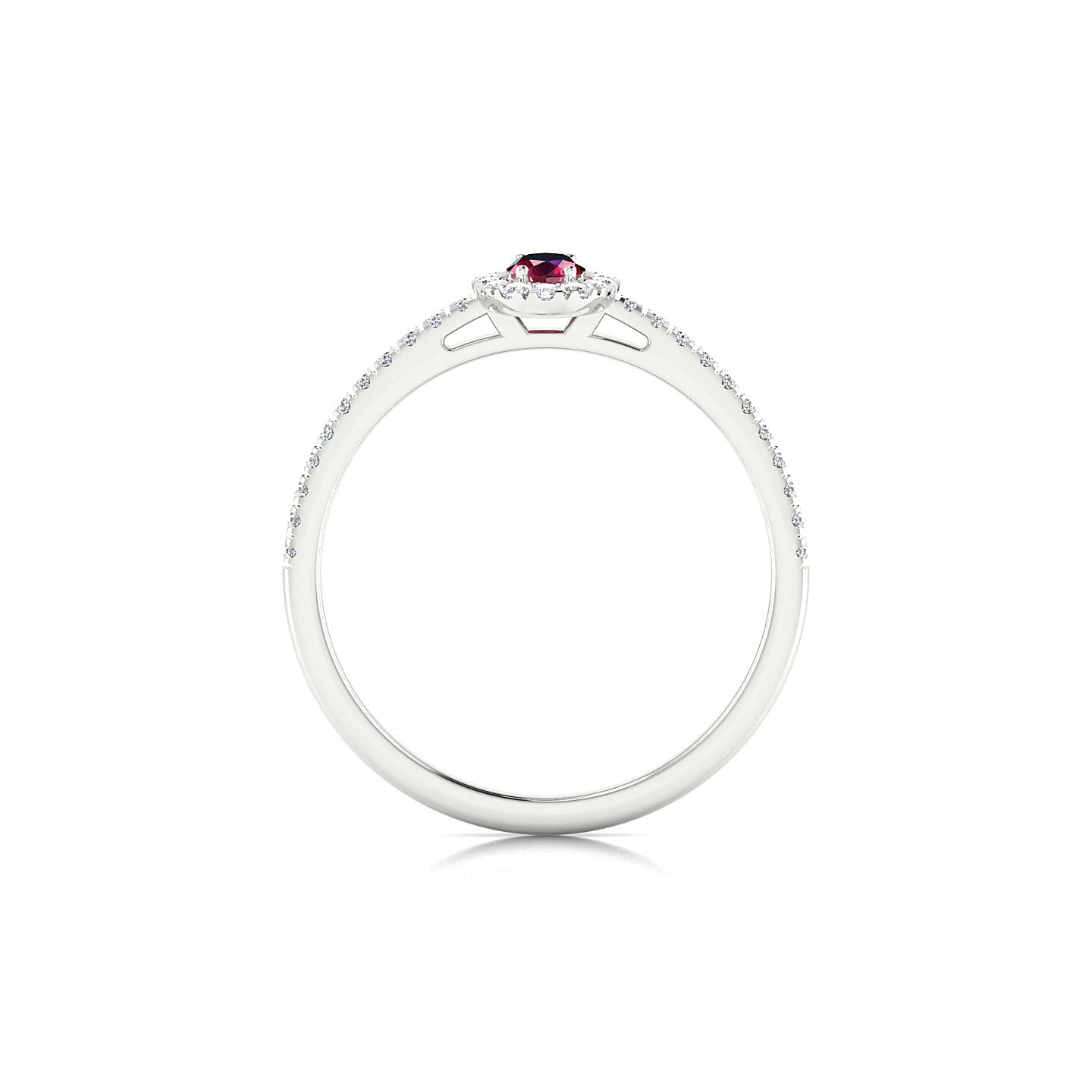 Sunrise | 18k White Gold 5 x 3 mm Oval Ruby Ring