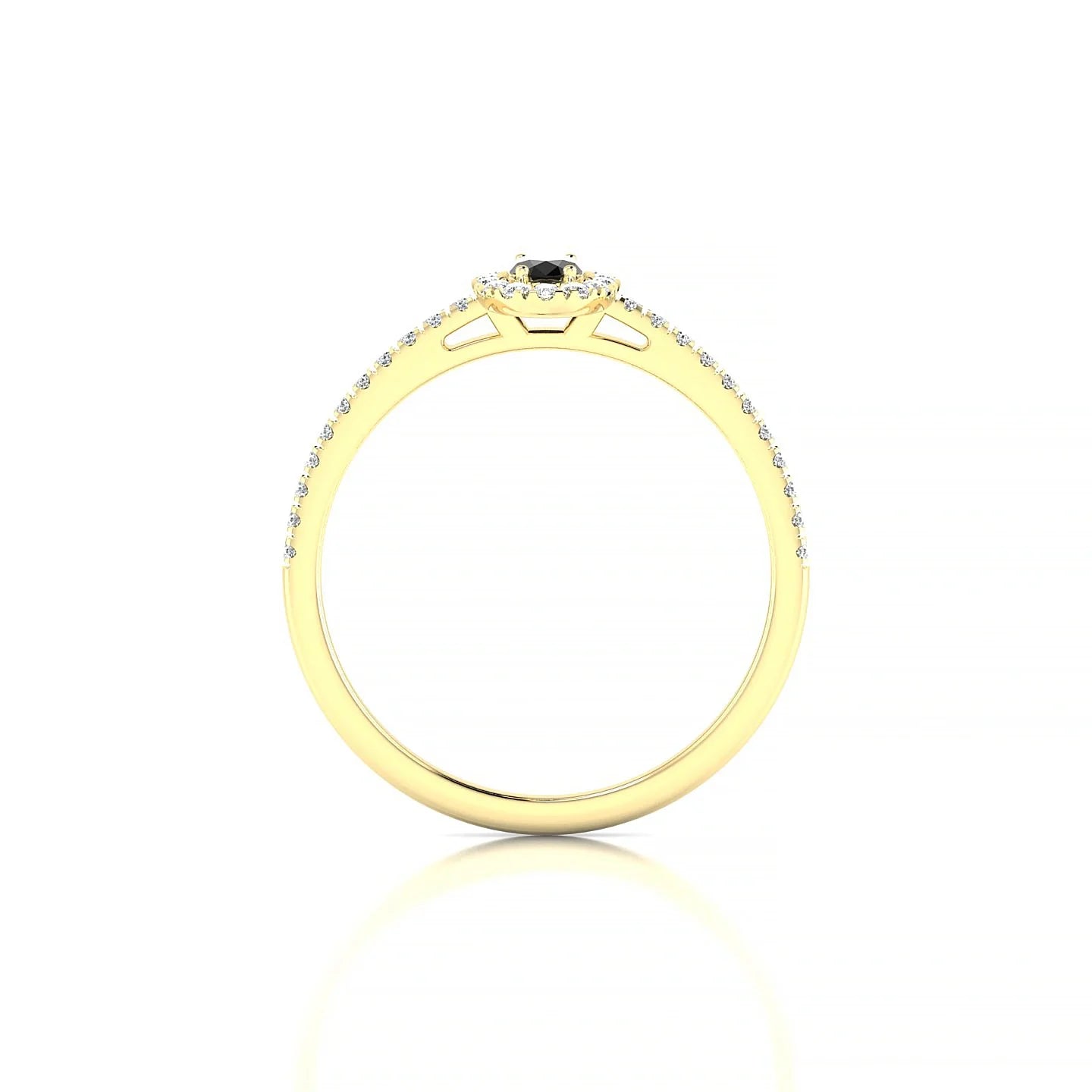 Sunrise | 18k Yellow Gold 5 x 3 mm Oval Black Diamond Ring