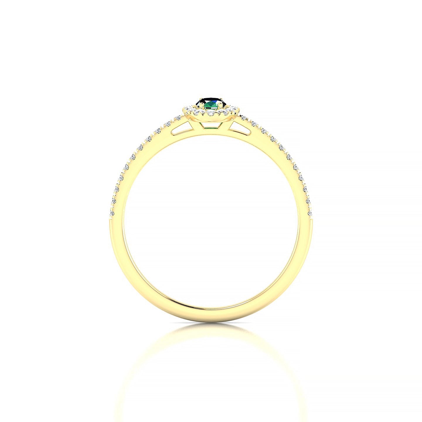 Sunrise | 18k Yellow Gold 5 x 3 mm Oval Emerald Ring