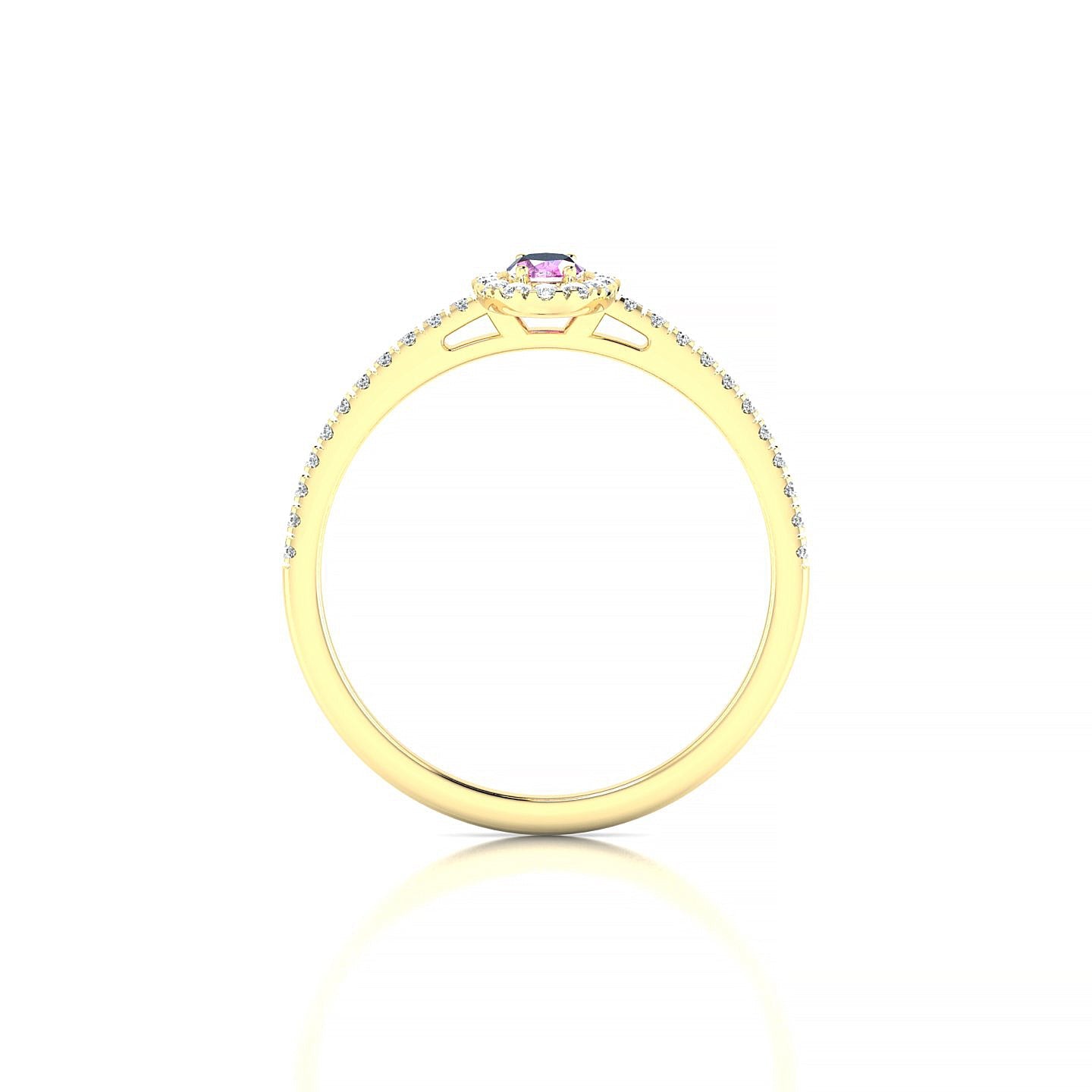 Sunrise | 18k Yellow Gold 5 x 3 mm Oval Pink Sapphire Ring
