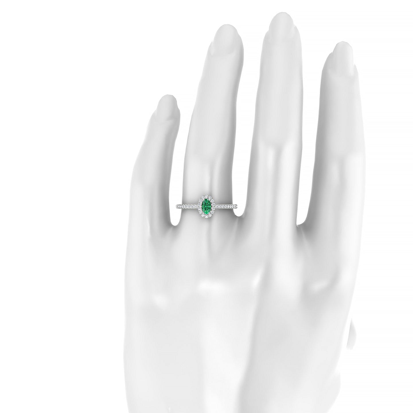 Sunrise | 18k White Gold 5 x 3 mm Oval Emerald Ring