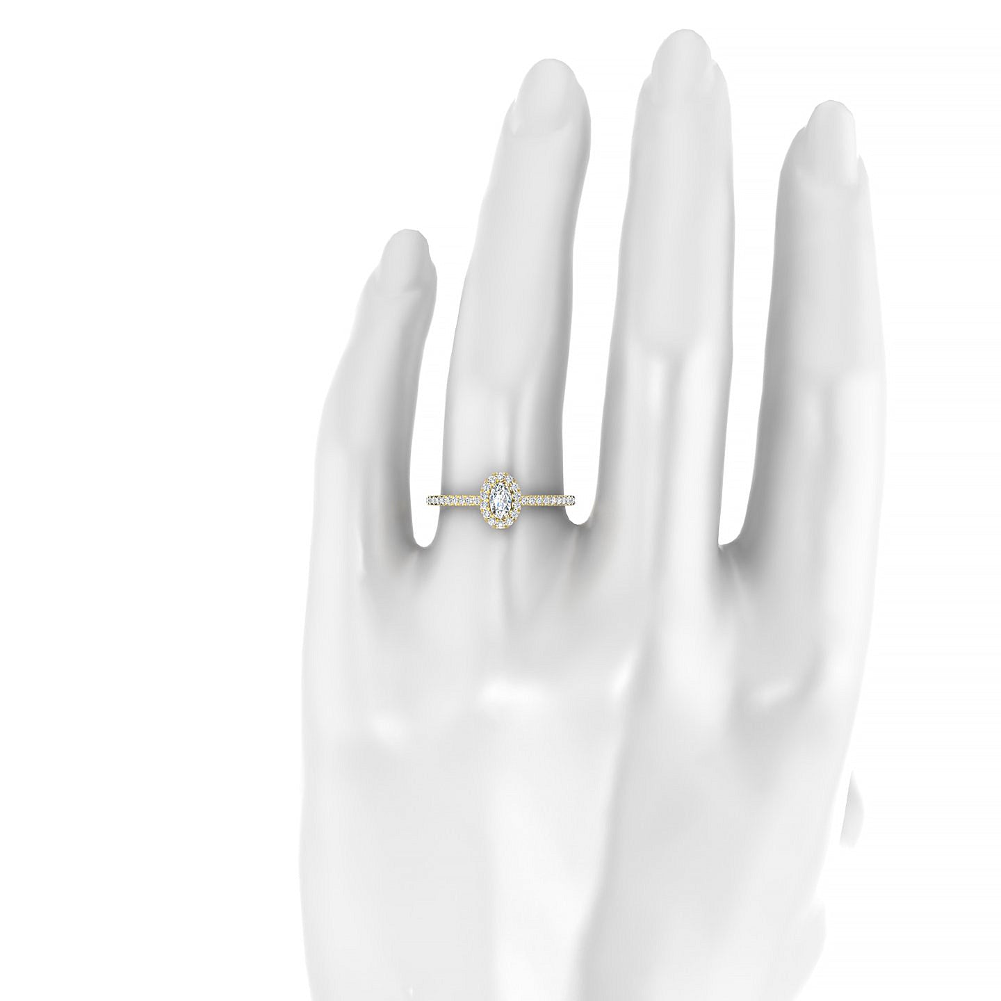 Sunrise | 18k Yellow Gold 5 x 3 mm Oval Diamond Ring