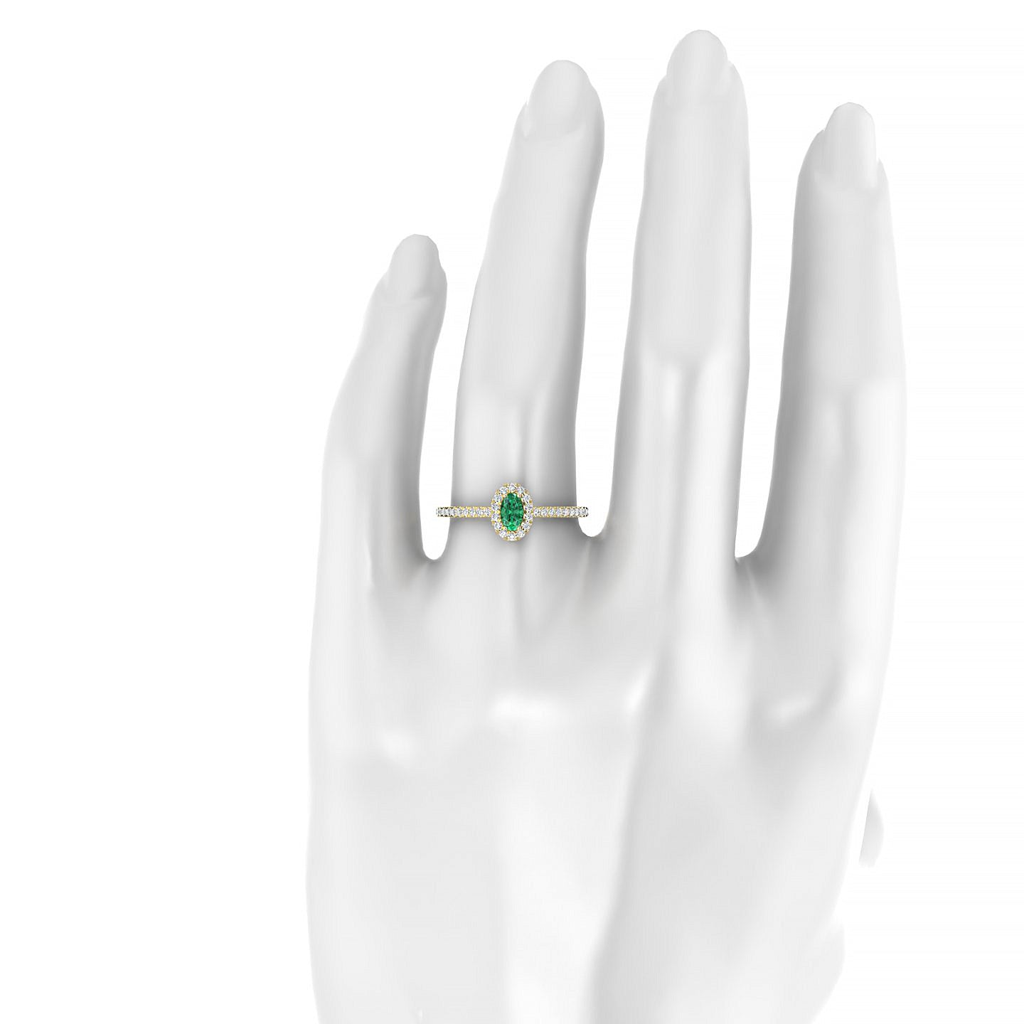 Sunrise | 18k Yellow Gold 5 x 3 mm Oval Emerald Ring