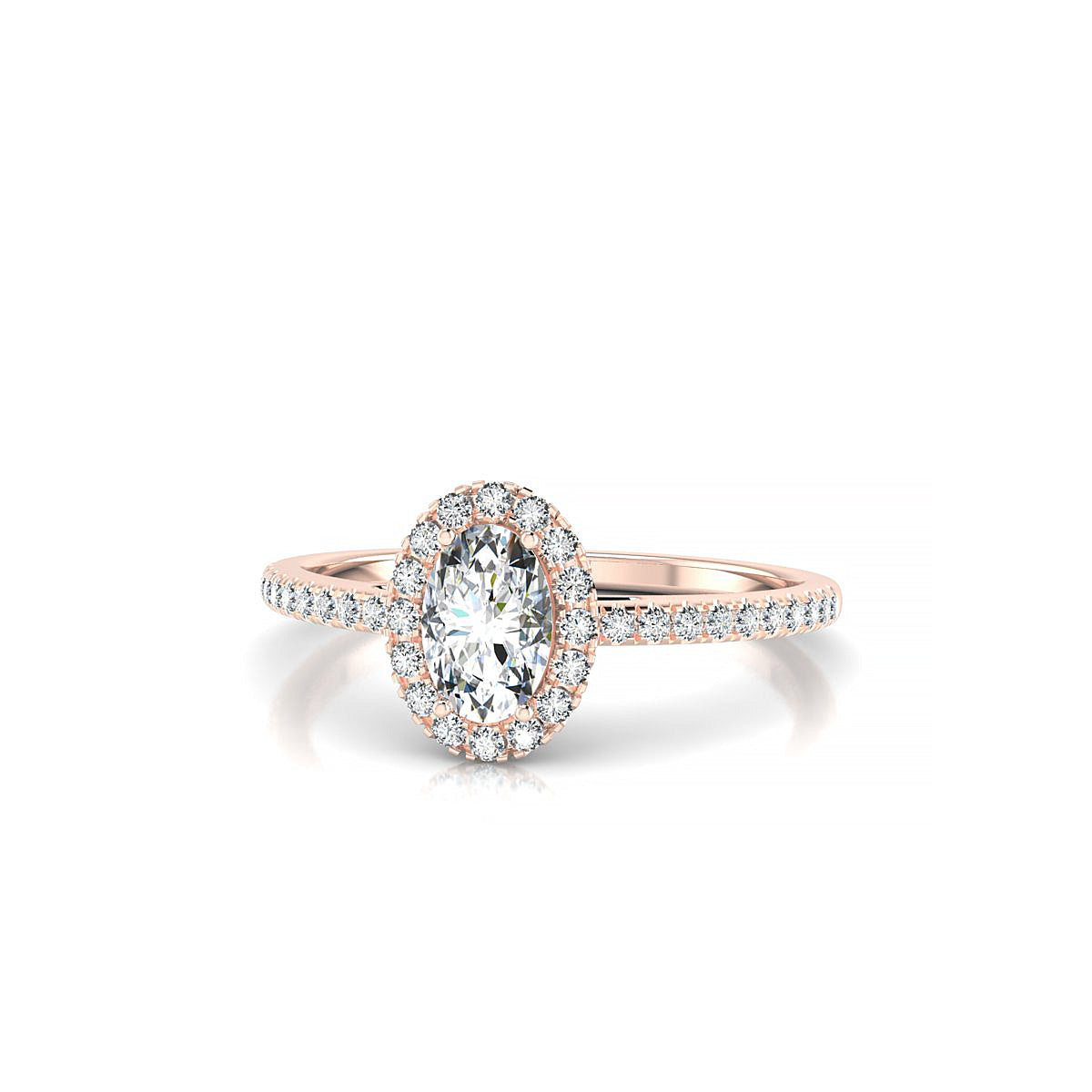 Sunrise | 18k Rose Gold 6 x 4 mm Oval Diamond Ring