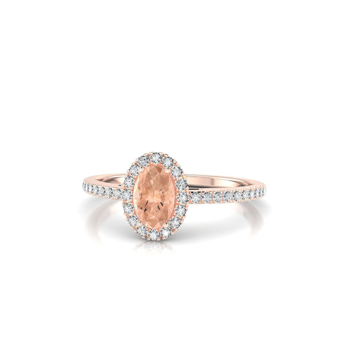 Sunrise | 18k Rose Gold 6 x 4 mm Oval Morganite Ring