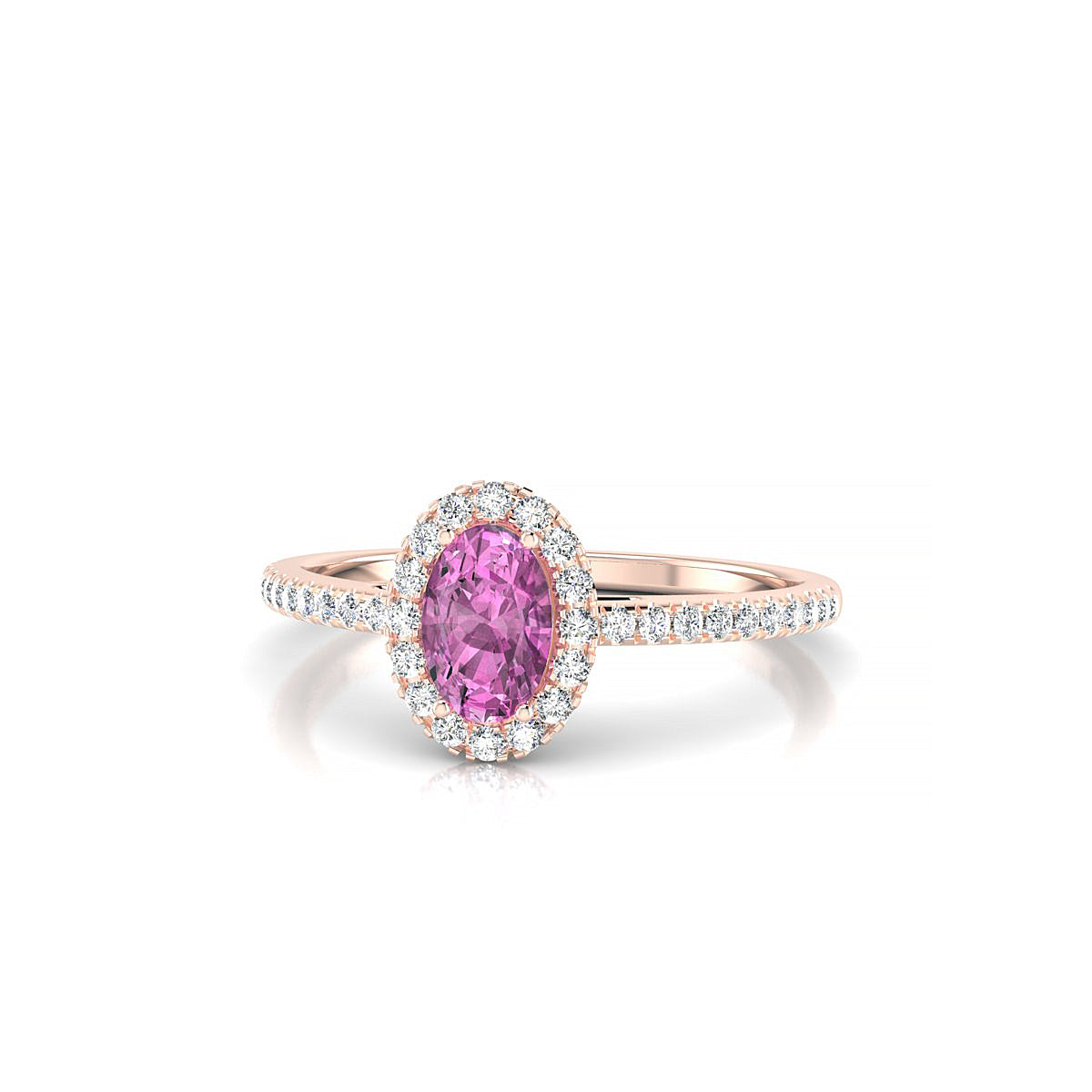 Sunrise | 18k Rose Gold 6 x 4 mm Oval Pink Sapphire Ring