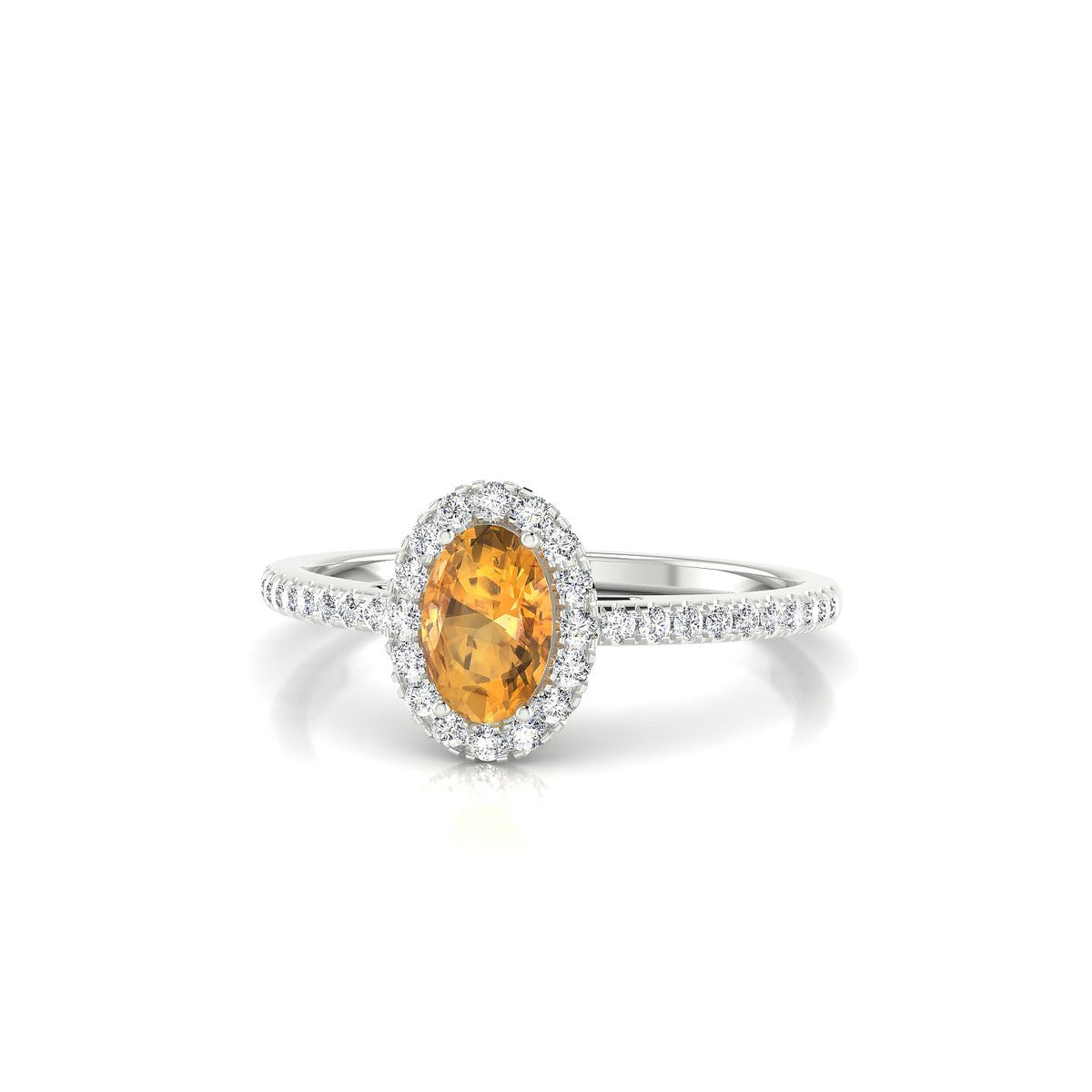 Sunrise | 18k White Gold 6 x 4 mm Oval Citrine Ring