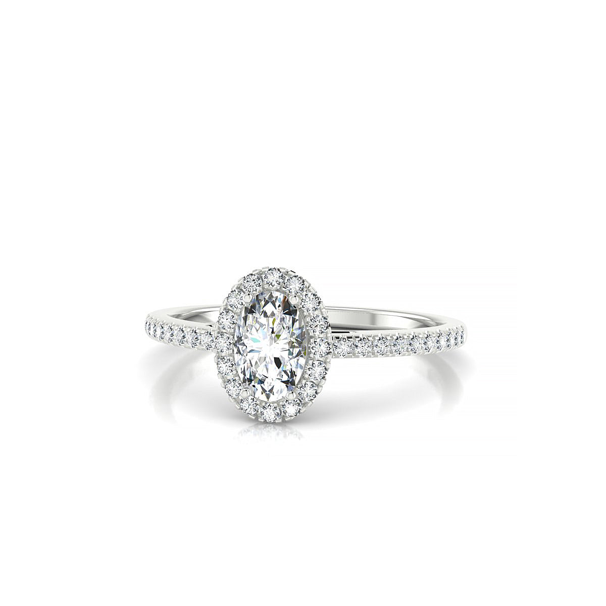 Sunrise | 18k White Gold 6 x 4 mm Oval Diamond Ring
