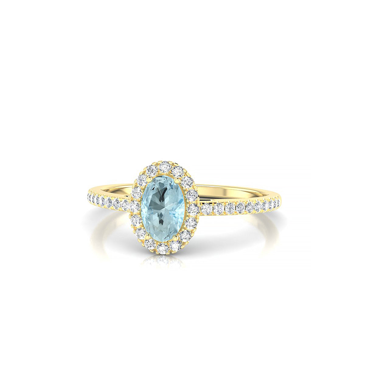 Sunrise | 18k Yellow Gold 6 x 4 mm Oval Aquamarine Ring
