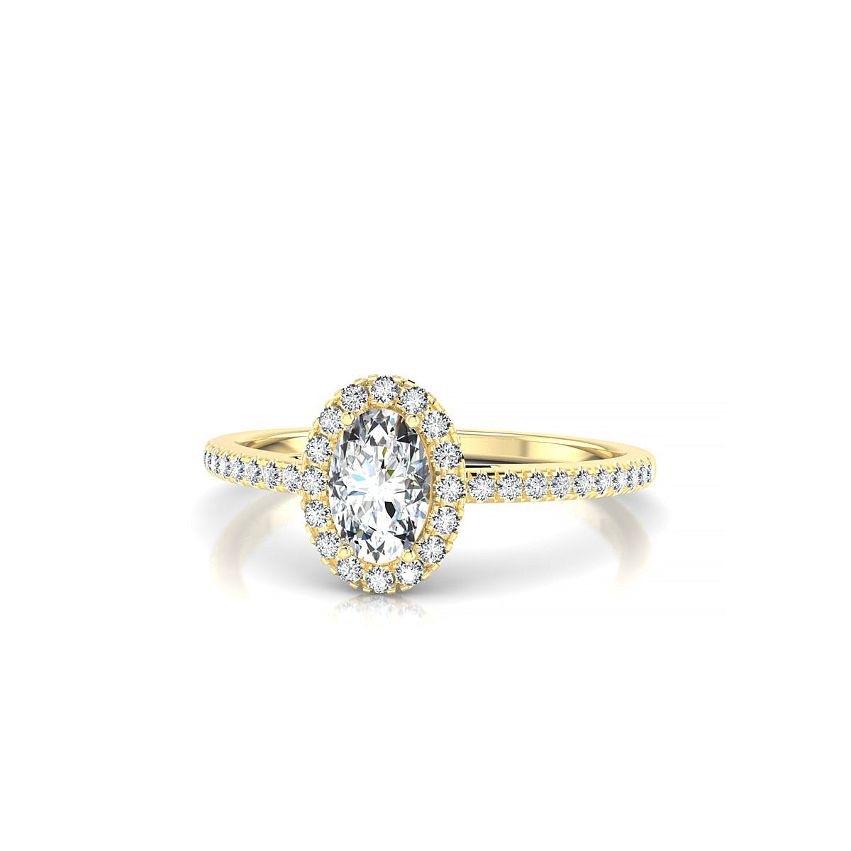 Sunrise | 18k Yellow Gold 6 x 4 mm Oval Diamond Ring