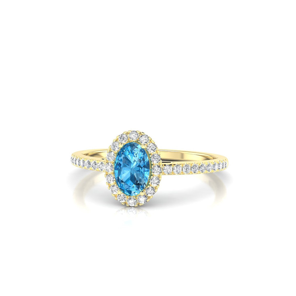 Sunrise | 18k Yellow Gold 6 x 4 mm Oval Topaz Ring