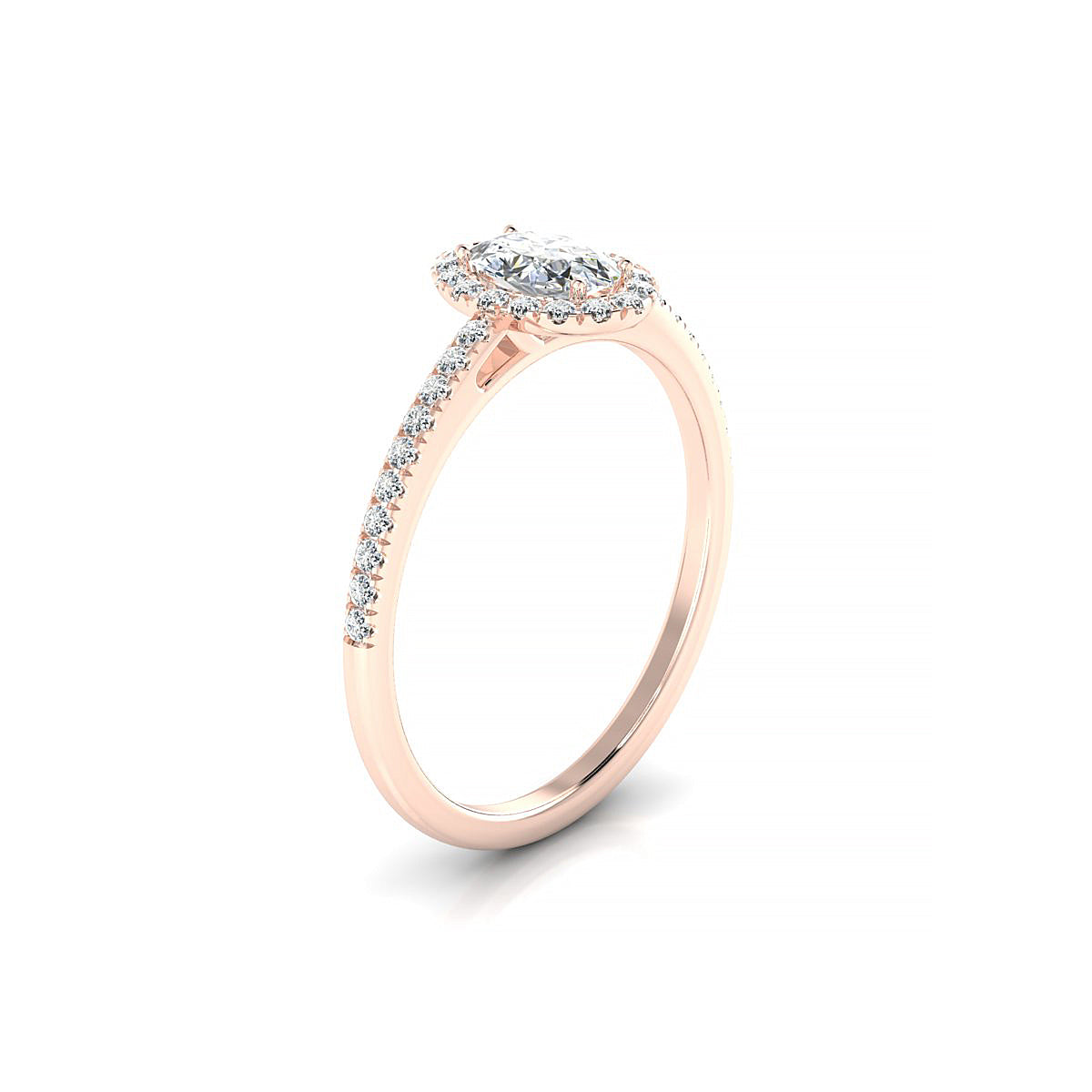 Sunrise | 18k Rose Gold 6 x 4 mm Oval Diamond Ring
