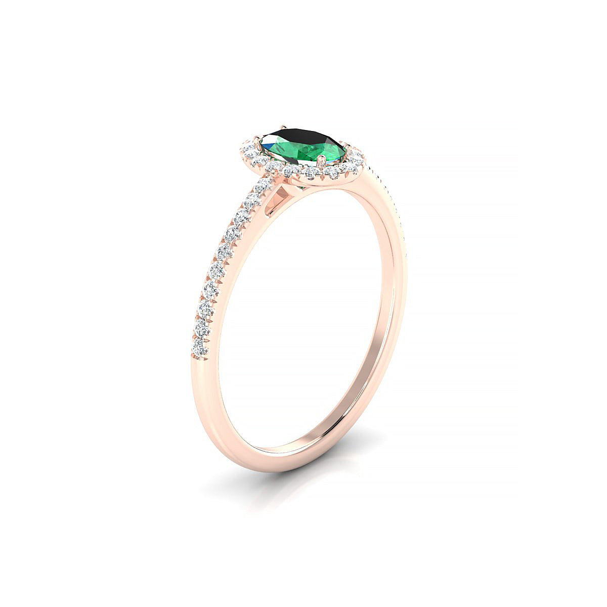 Sunrise | 18k Rose Gold 6 x 4 mm Oval Emerald Ring
